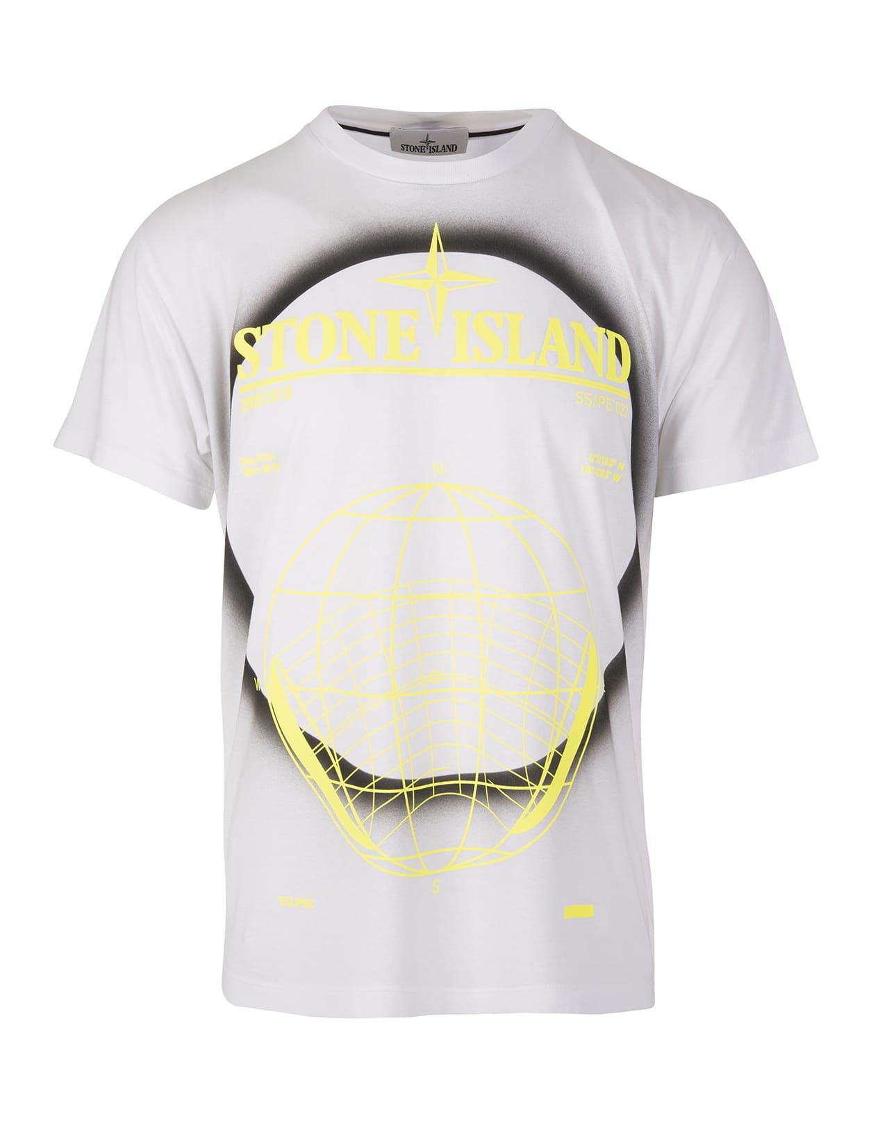 Stone Island Man White T-shirt With solar Eclipse Two Print