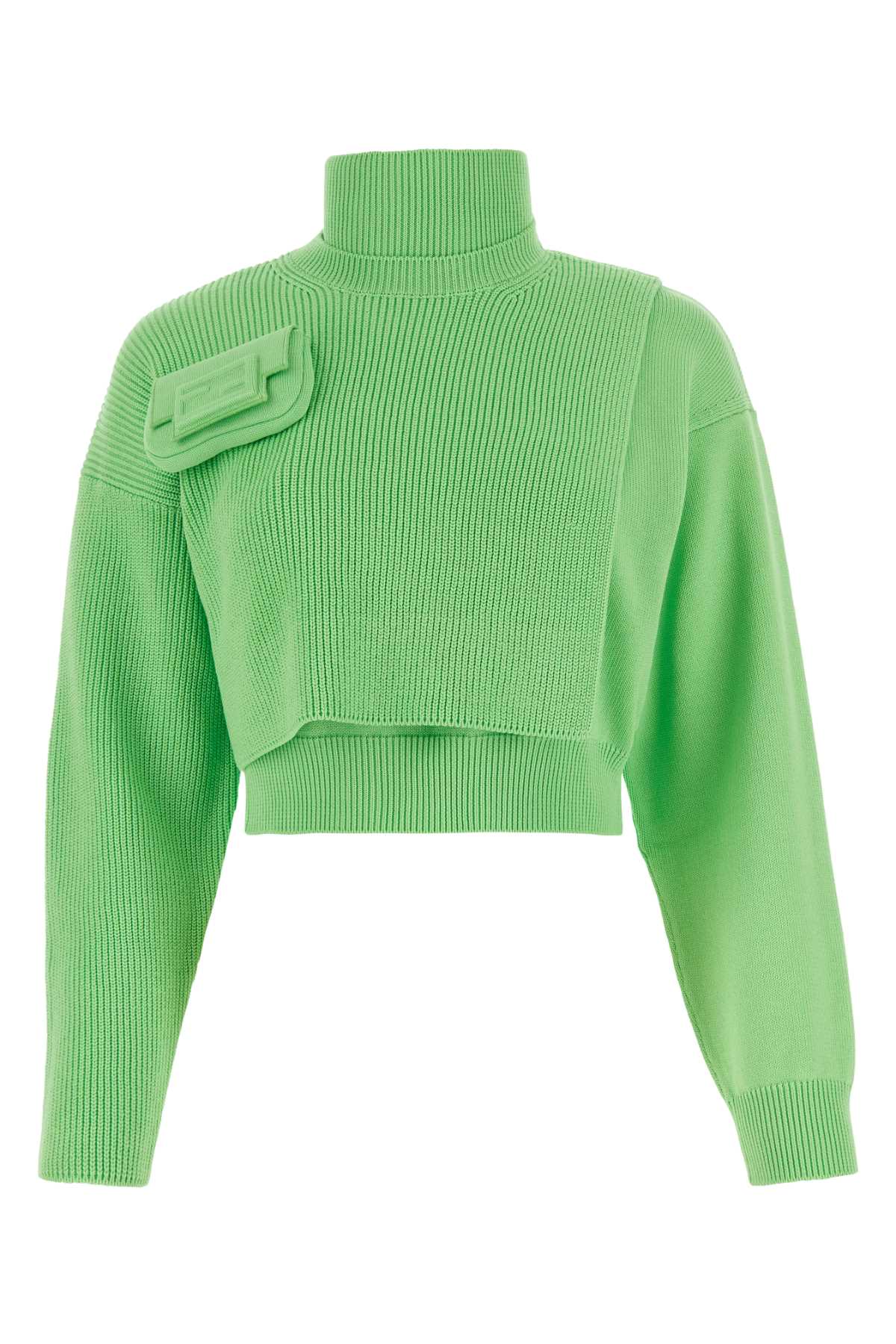 Light Green Stretch Cotton Sweater