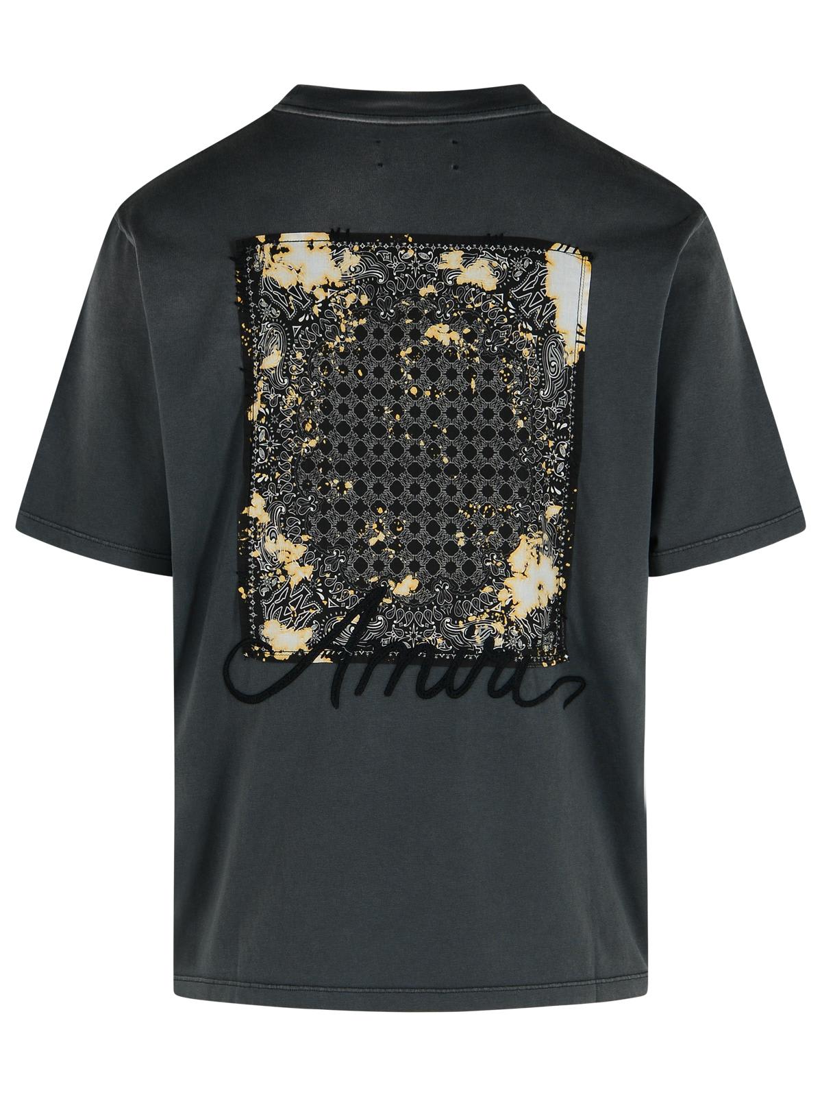 Amiri Men Cotton T-shirt With Embroidery In Black