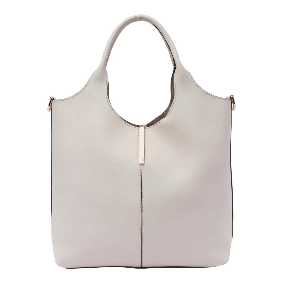 White Leather Shopping Bag