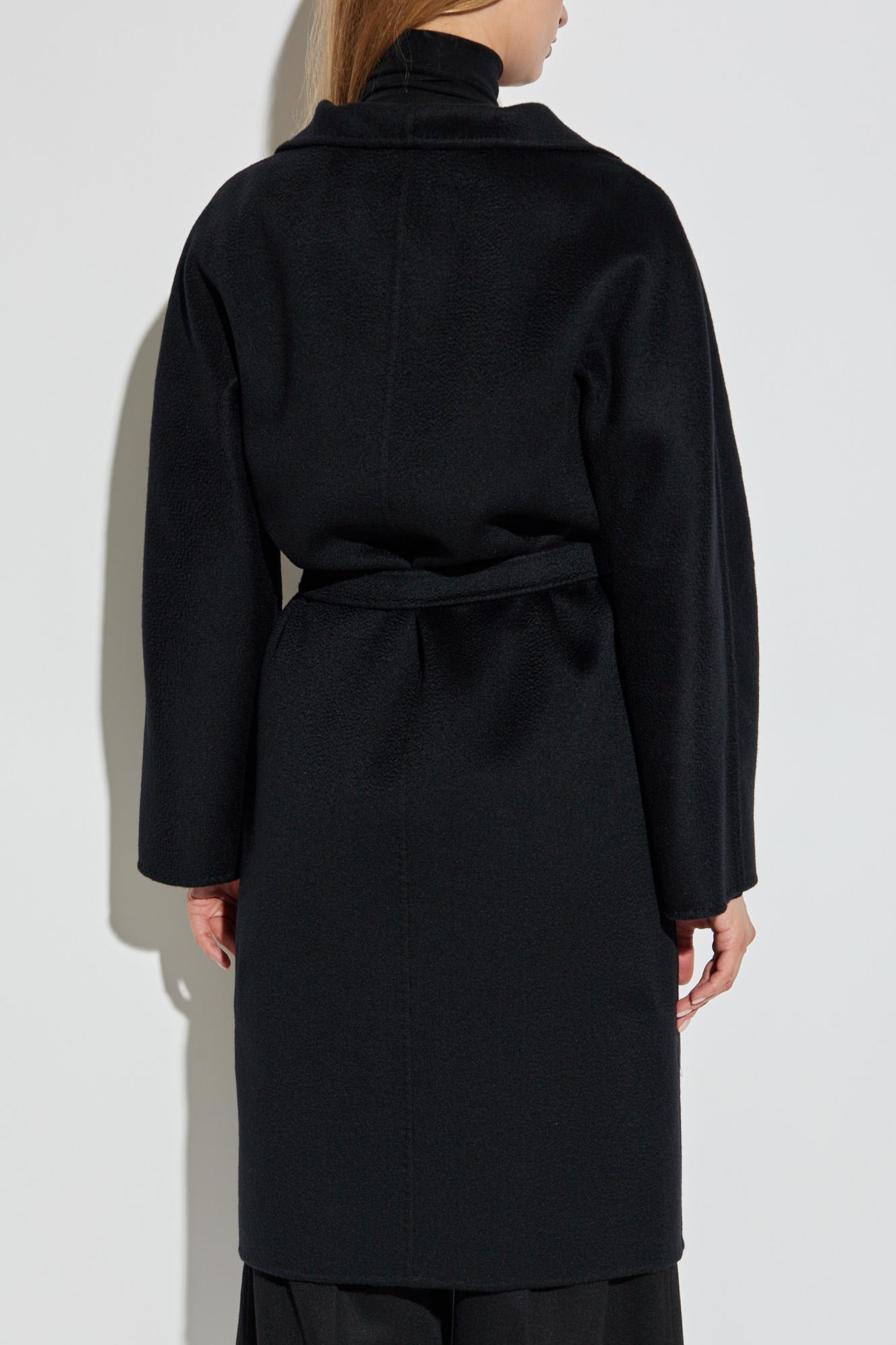 Max Mara Lilia Belted Long-sleeved Coat In Black