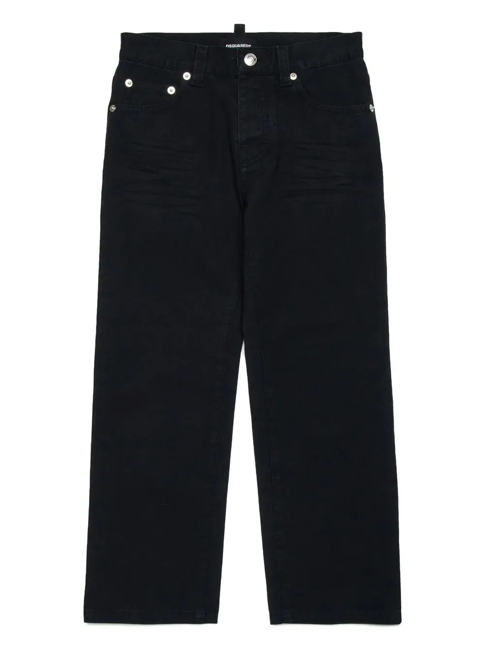 Shop Dsquared2 Black Straight Leg Jeans With Icon  Logo