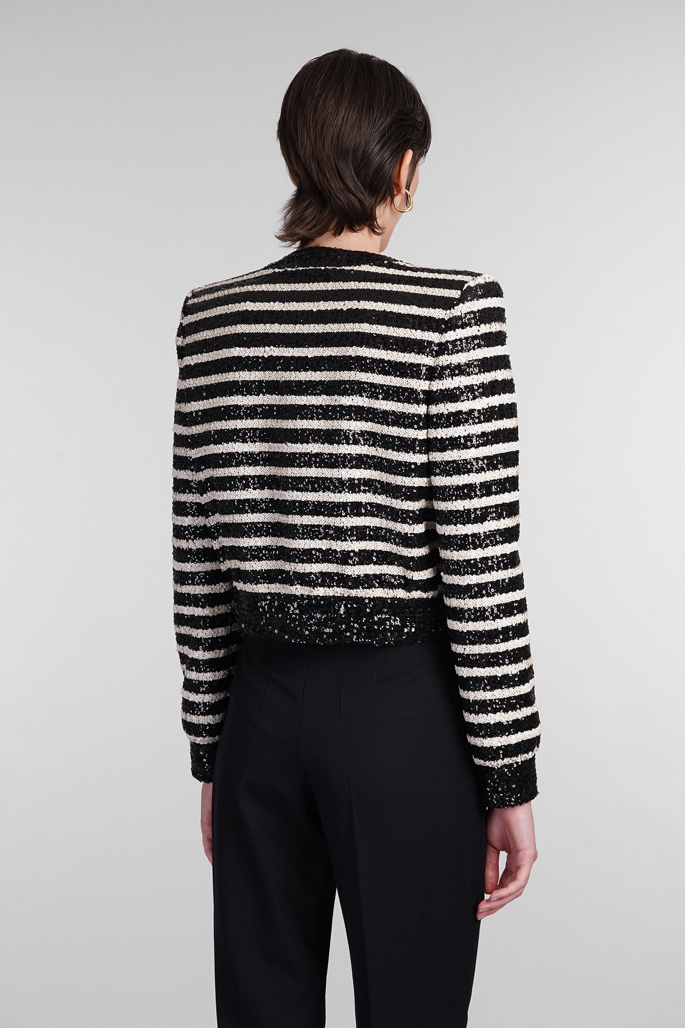 Shop Balmain Cardigan In Black Polyester