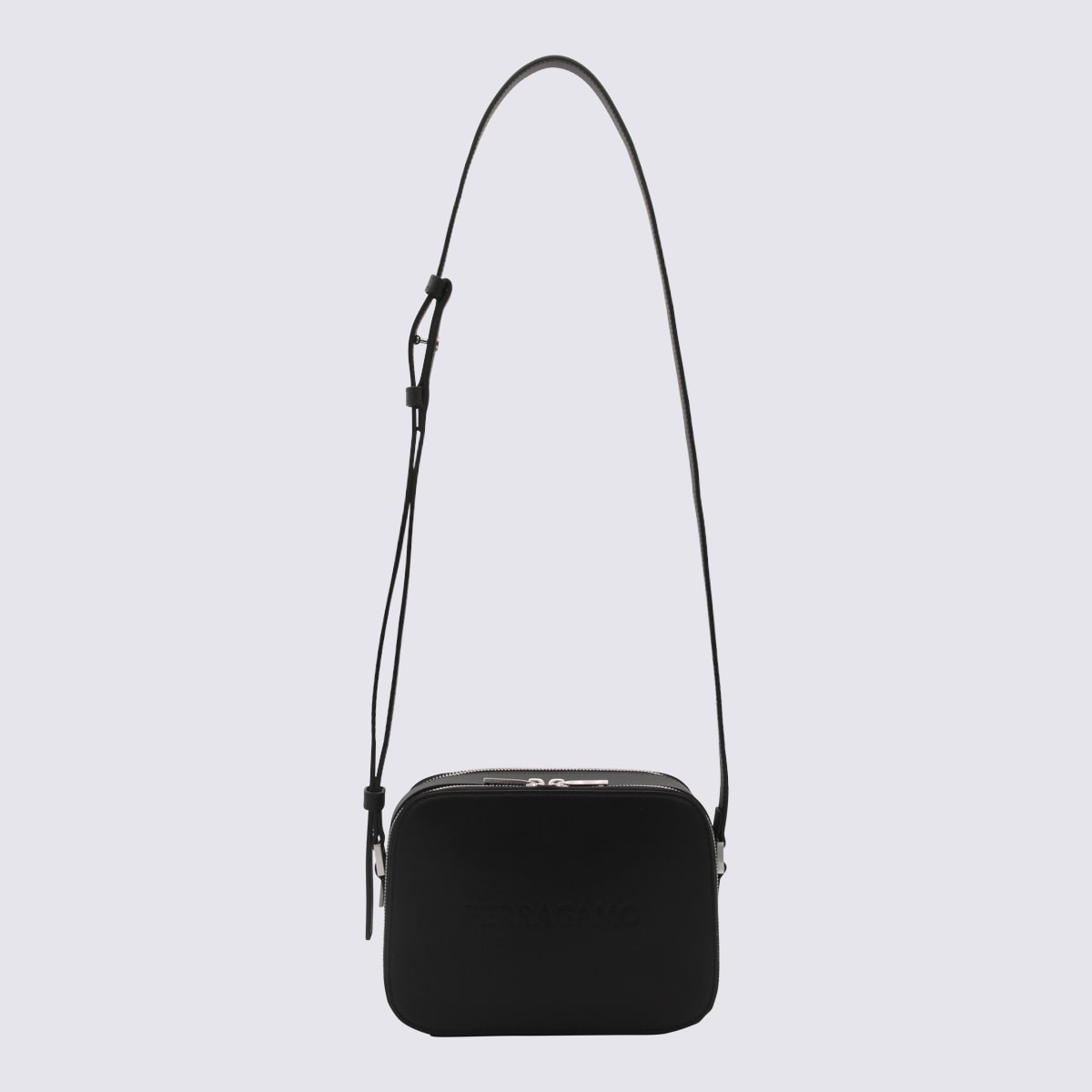 Shop Ferragamo Black Leather Crossbody Bag