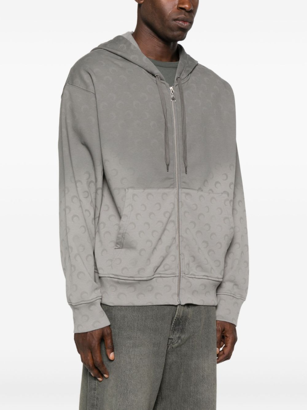 Marine Serre Gray Cotton Sweatshirt In Gray