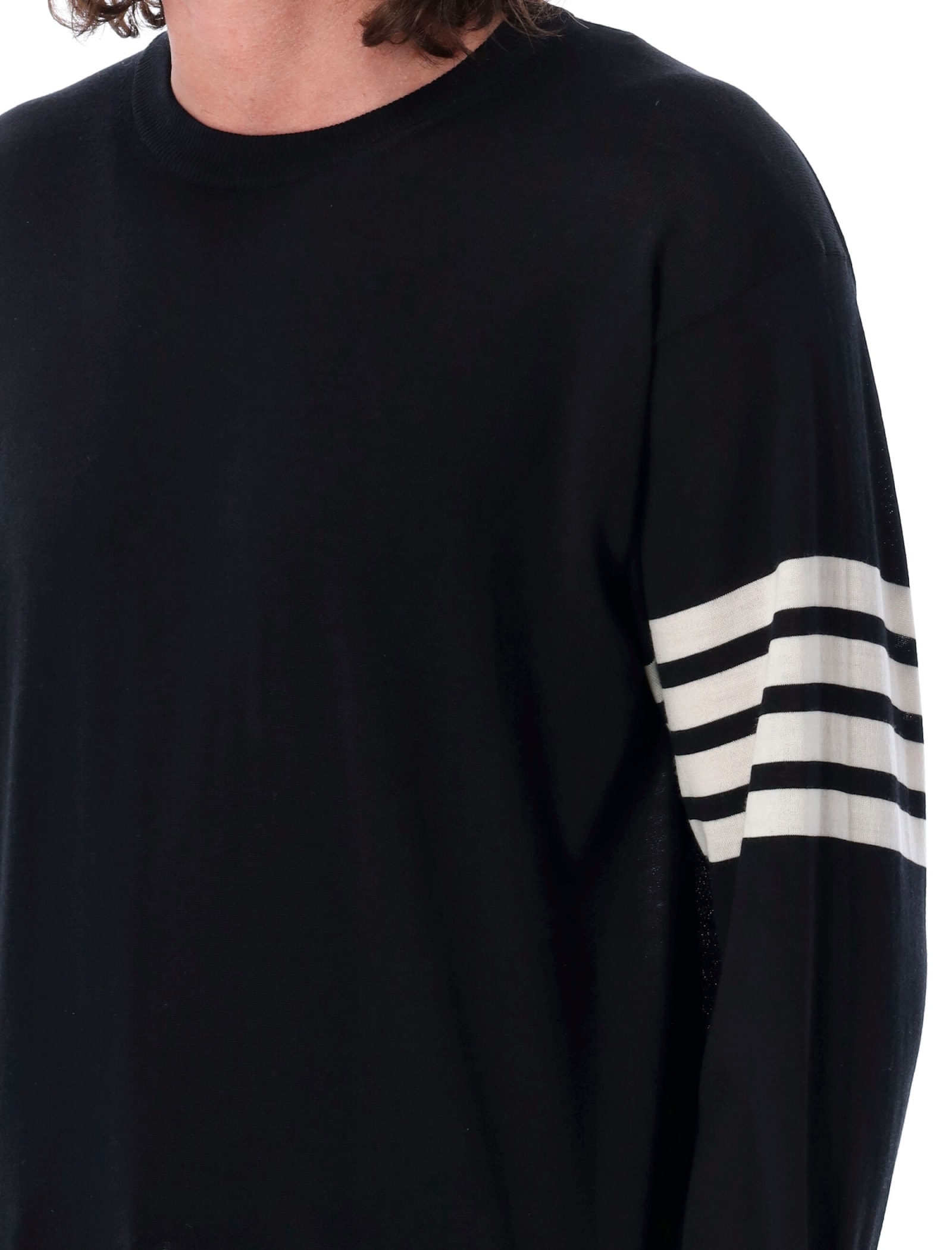 Shop Thom Browne Stitch Relaxed Fit Pull In Black