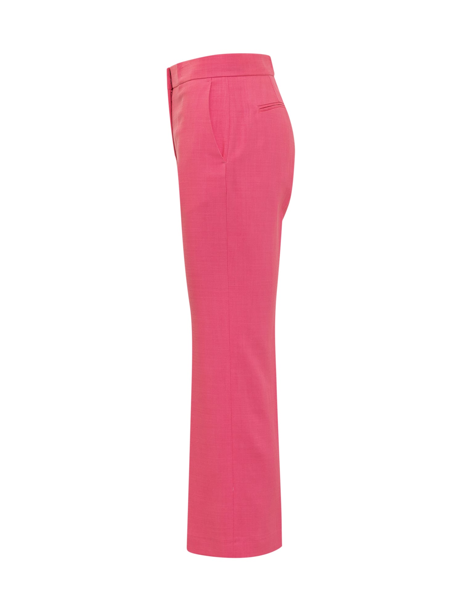Shop Msgm Long Pants In Hot Pink