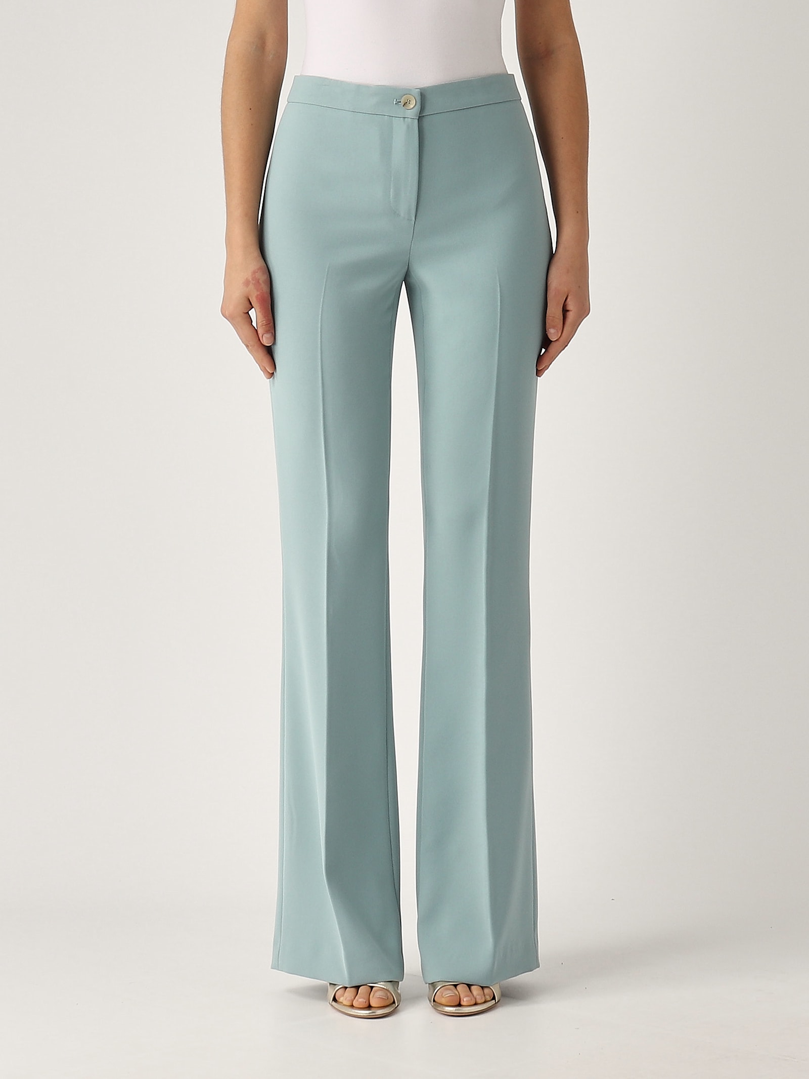 Twinset Pantalone Dritto Trousers In Blue