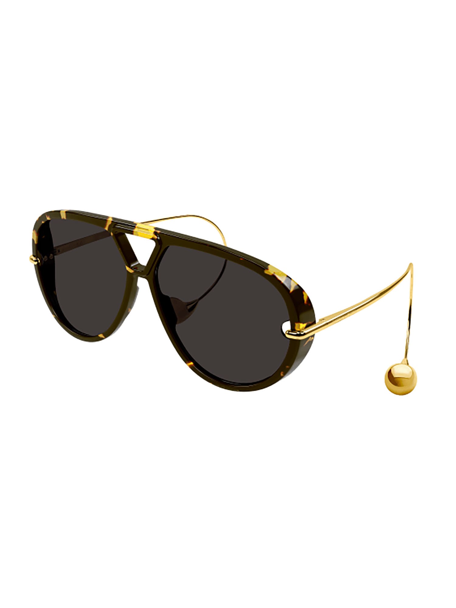 Bottega Veneta Bv1273s Linea Unapologetic Sunglasses In Havana Gold Grey