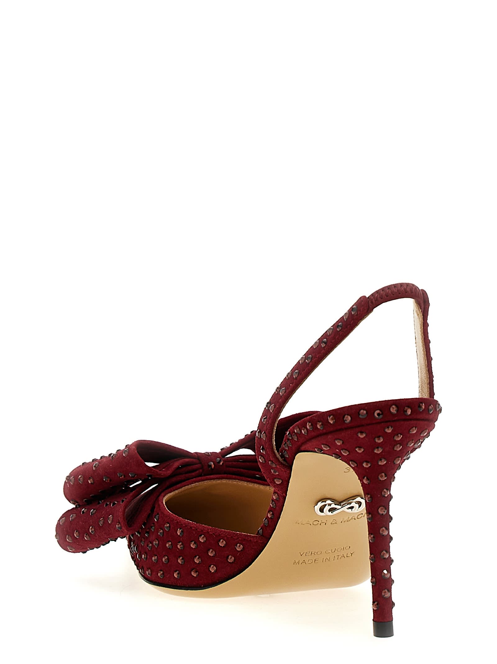 Mach & Mach Burgundy Suede Pumps In Bordeaux