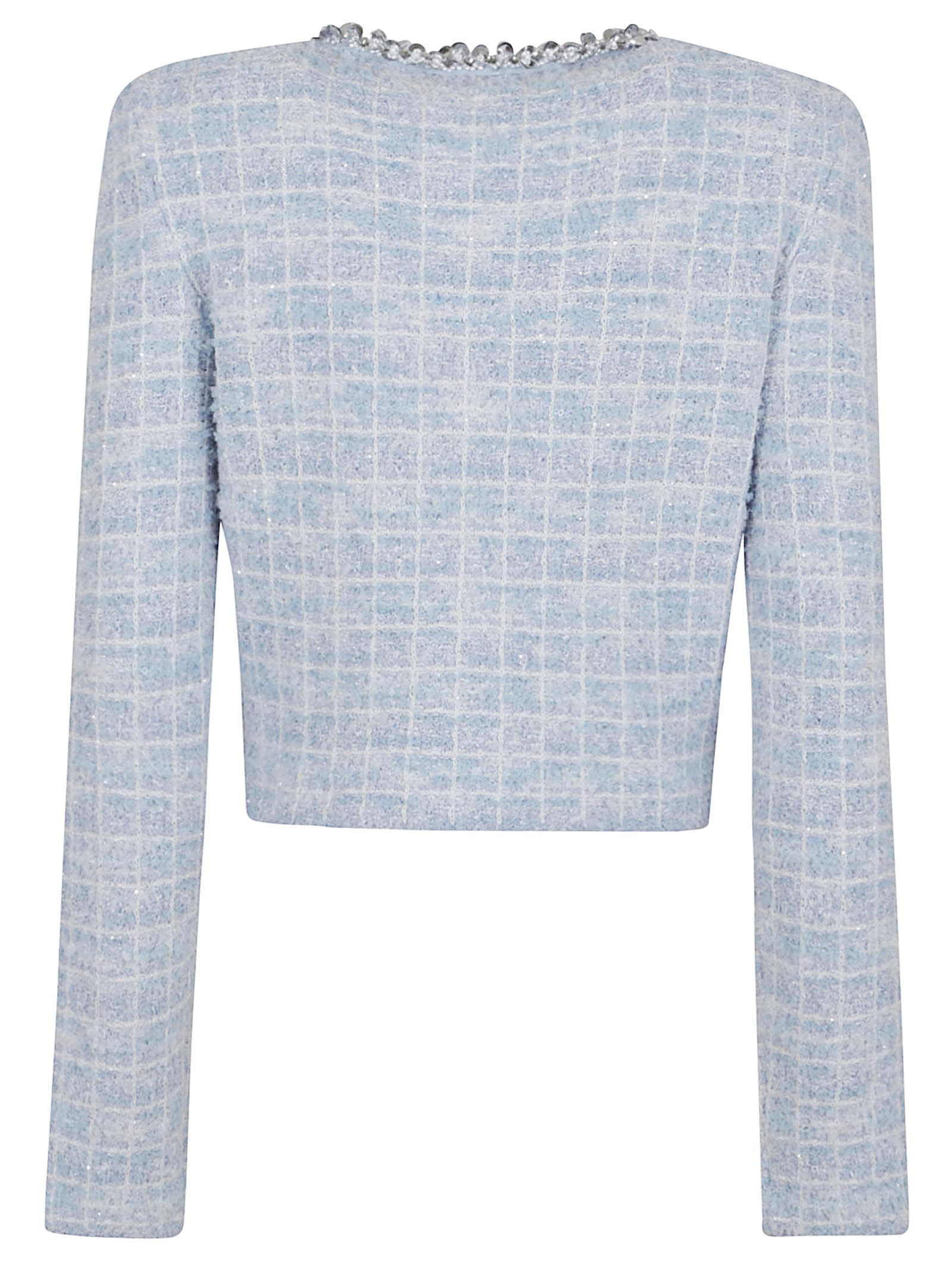 SELF-PORTRAIT BLUE CHECK CARDIGAN