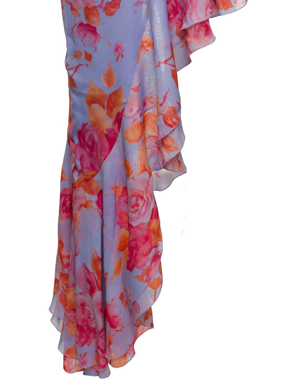 Shop The Andamane Asymmetric Halerneck Dress With Floral Print In Multicolored Viscose Woman