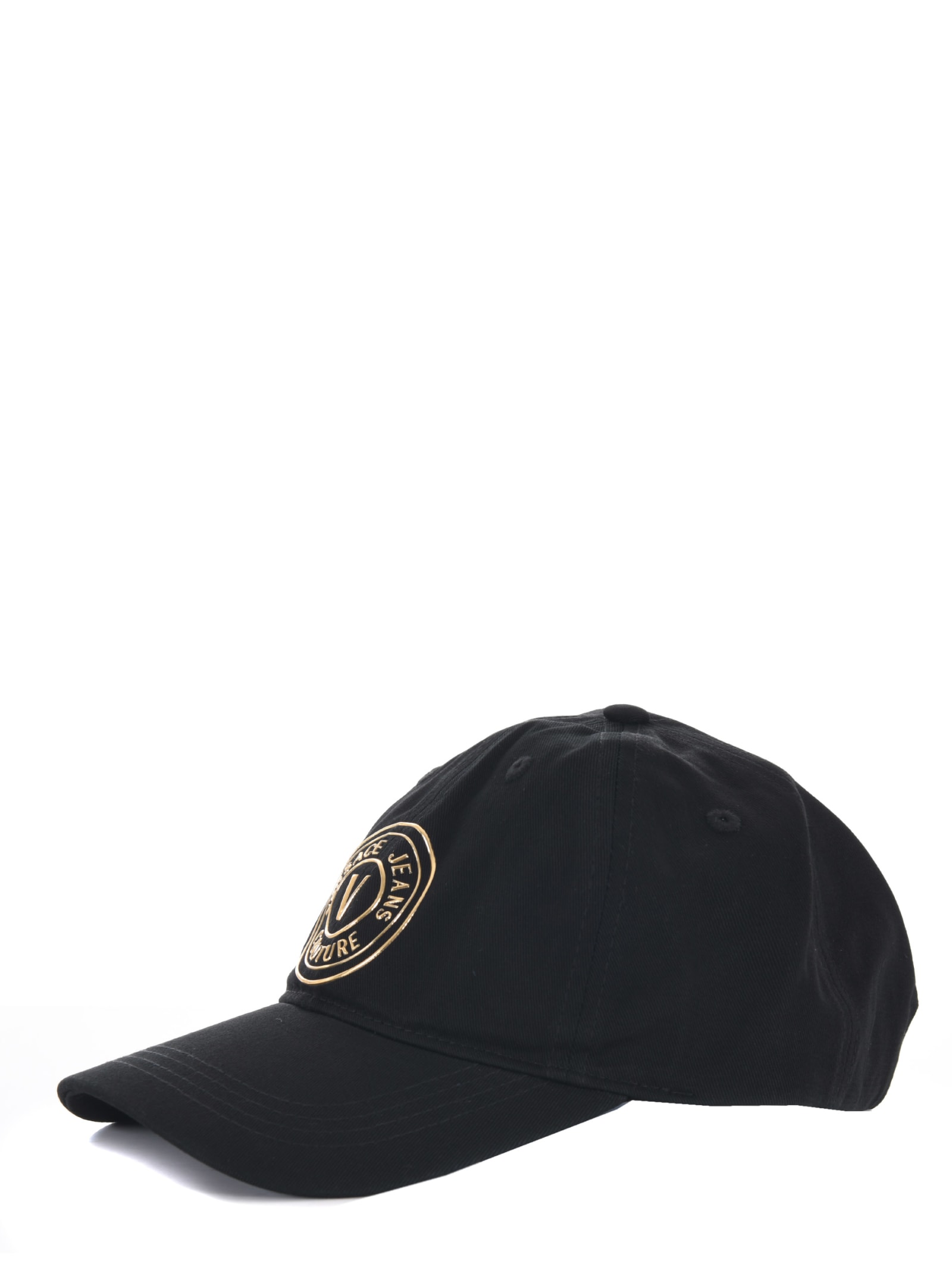 Versace Jeans Couture Baseball Hat In Nero/oro