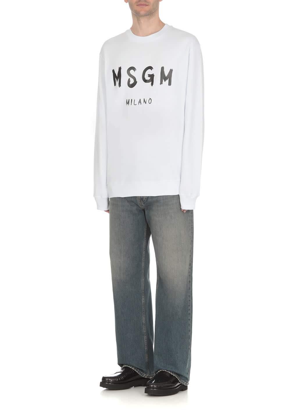 Shop Msgm Sweatshirt With Logo In White