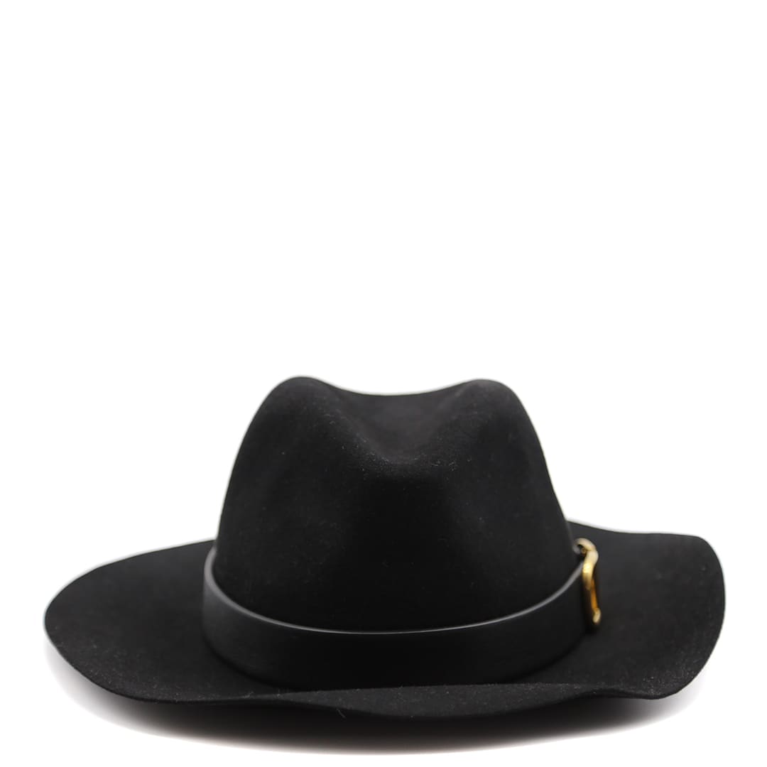 Valentino Black Vlogo Signature Wide Brim Hat