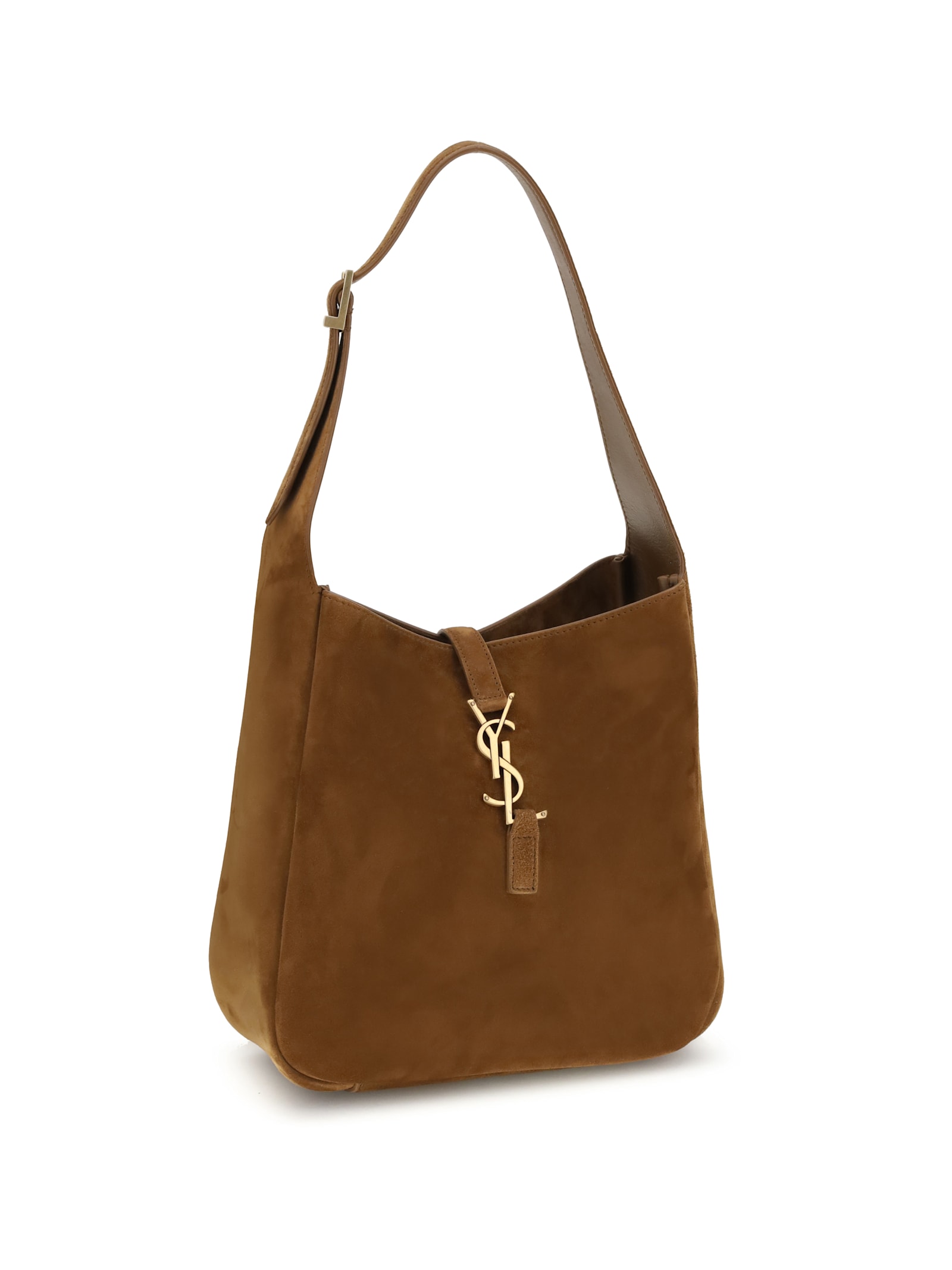 Saint Laurent Le 5 A 7 Small Suede Hobo Shoulder Bag In Brown