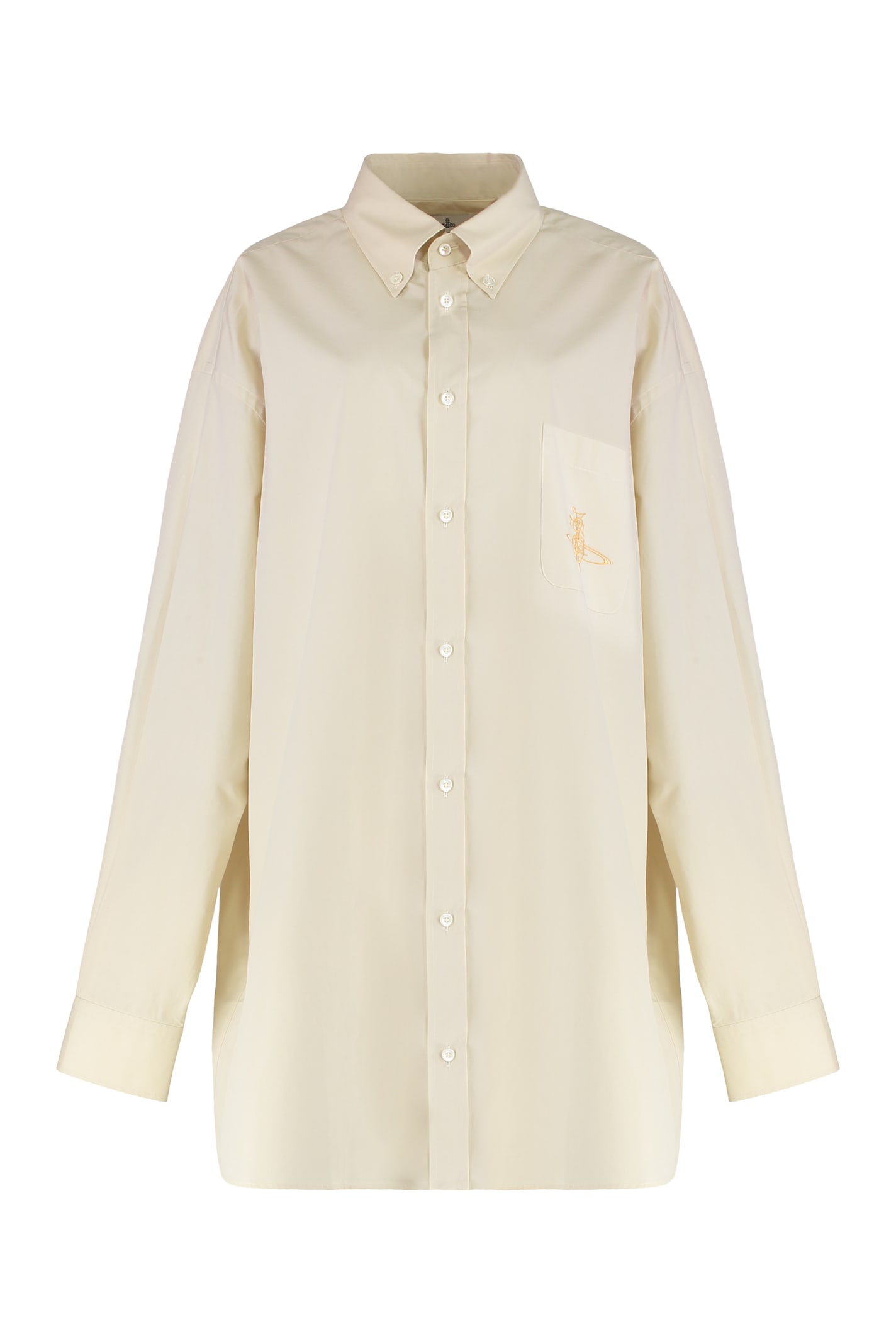 Vivienne Westwood Oversized Cotton Shirt In Neutral