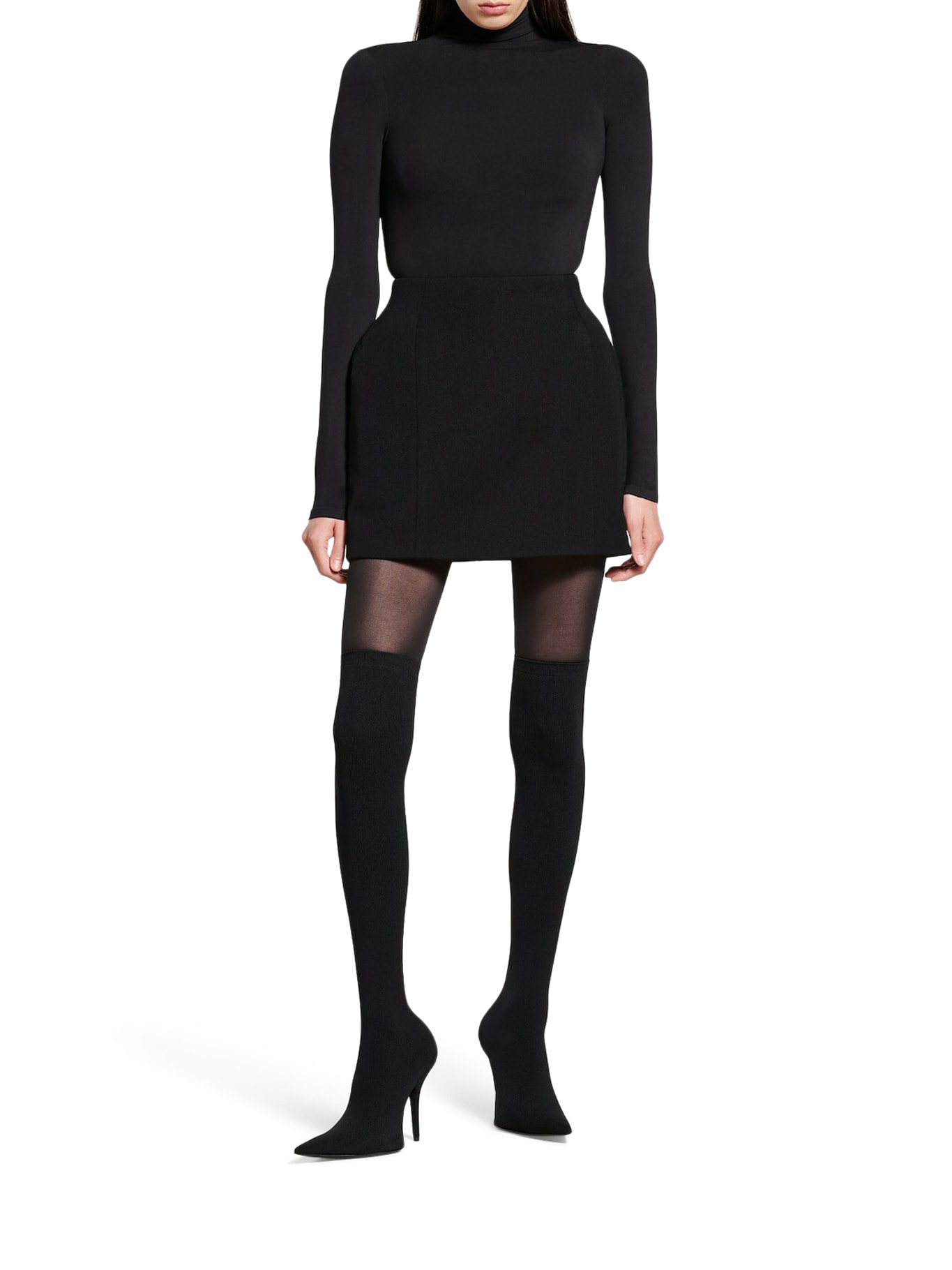 Balenciaga Black Hourglass Mini Skirt In Black