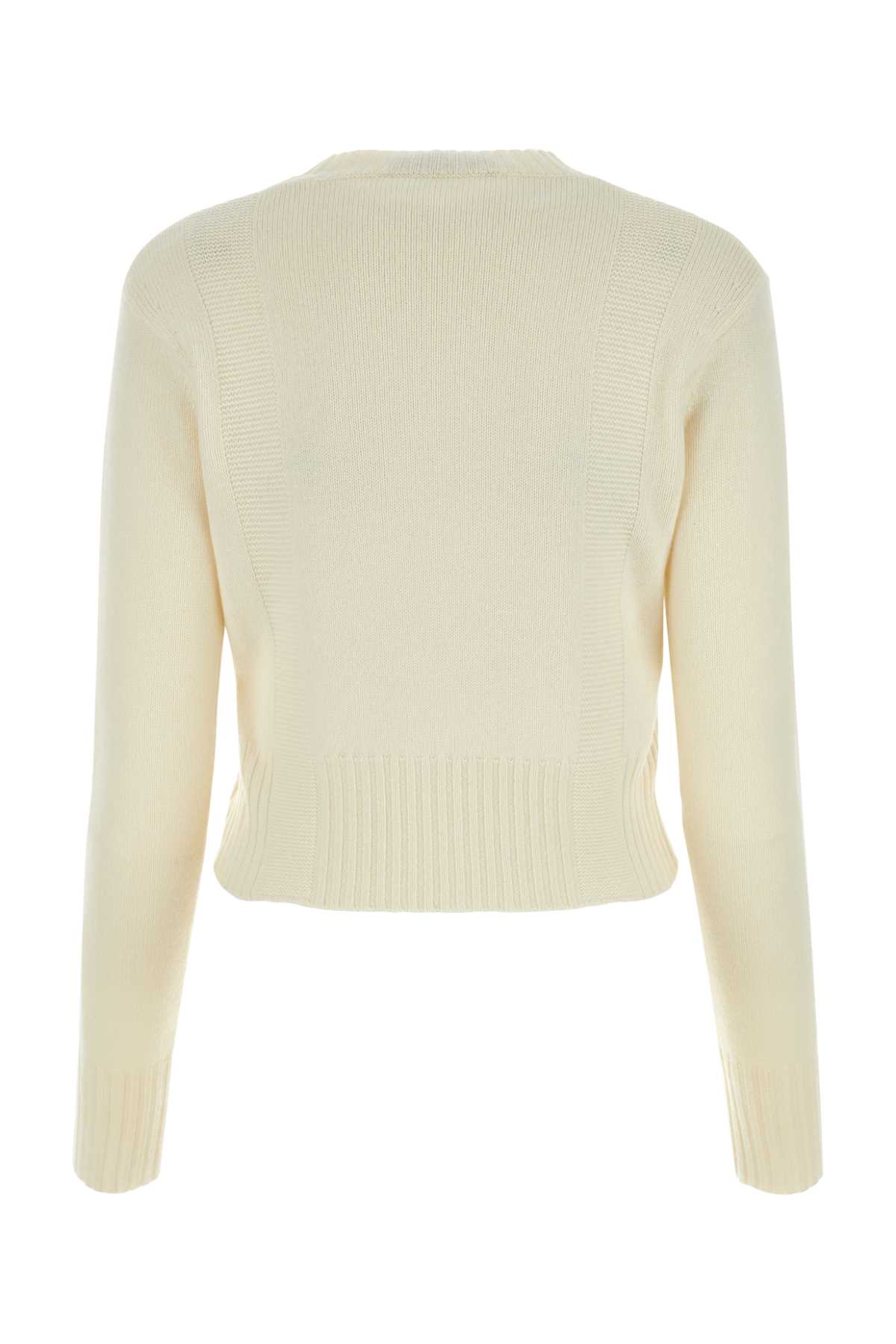 Max Mara Ivory Wool Blend Sweater In 001