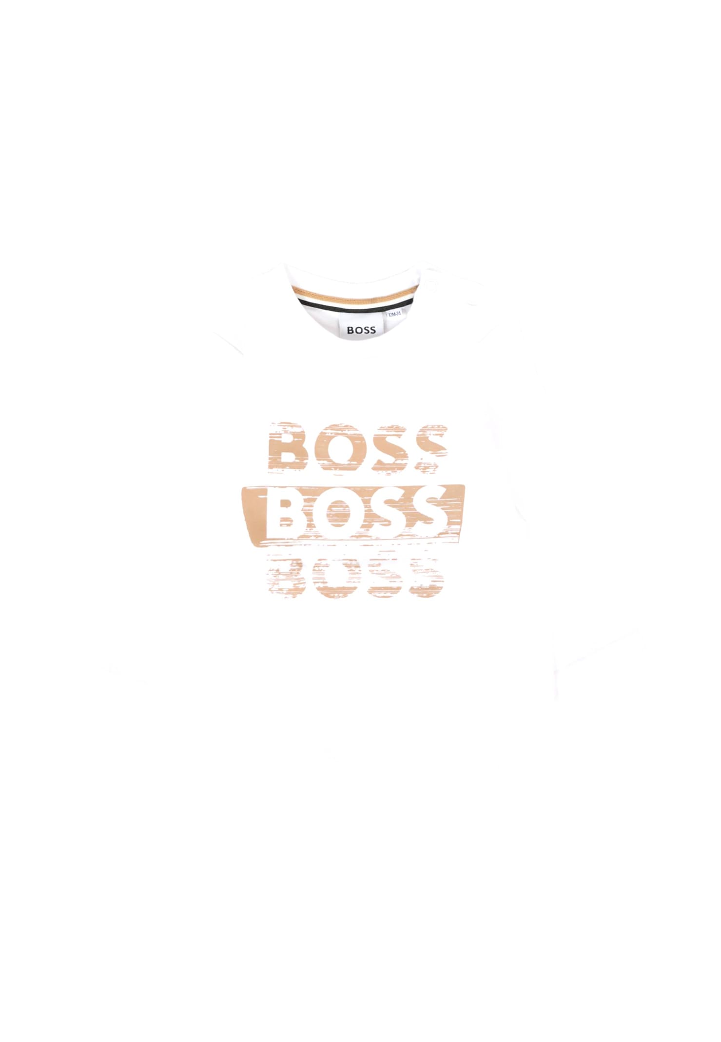 Hugo Boss White T-shirt For Baby Boy With Logo In White