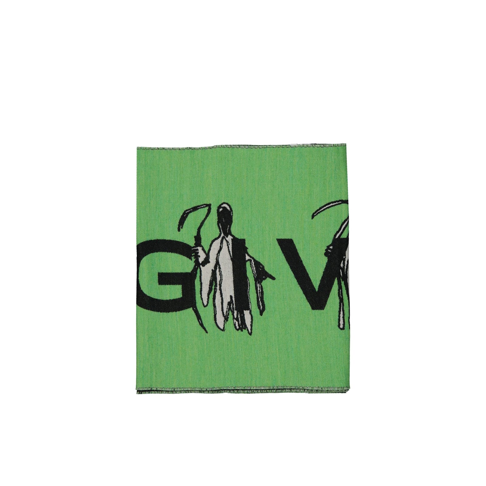 Givenchy Logo Wool Scarf Men In Green