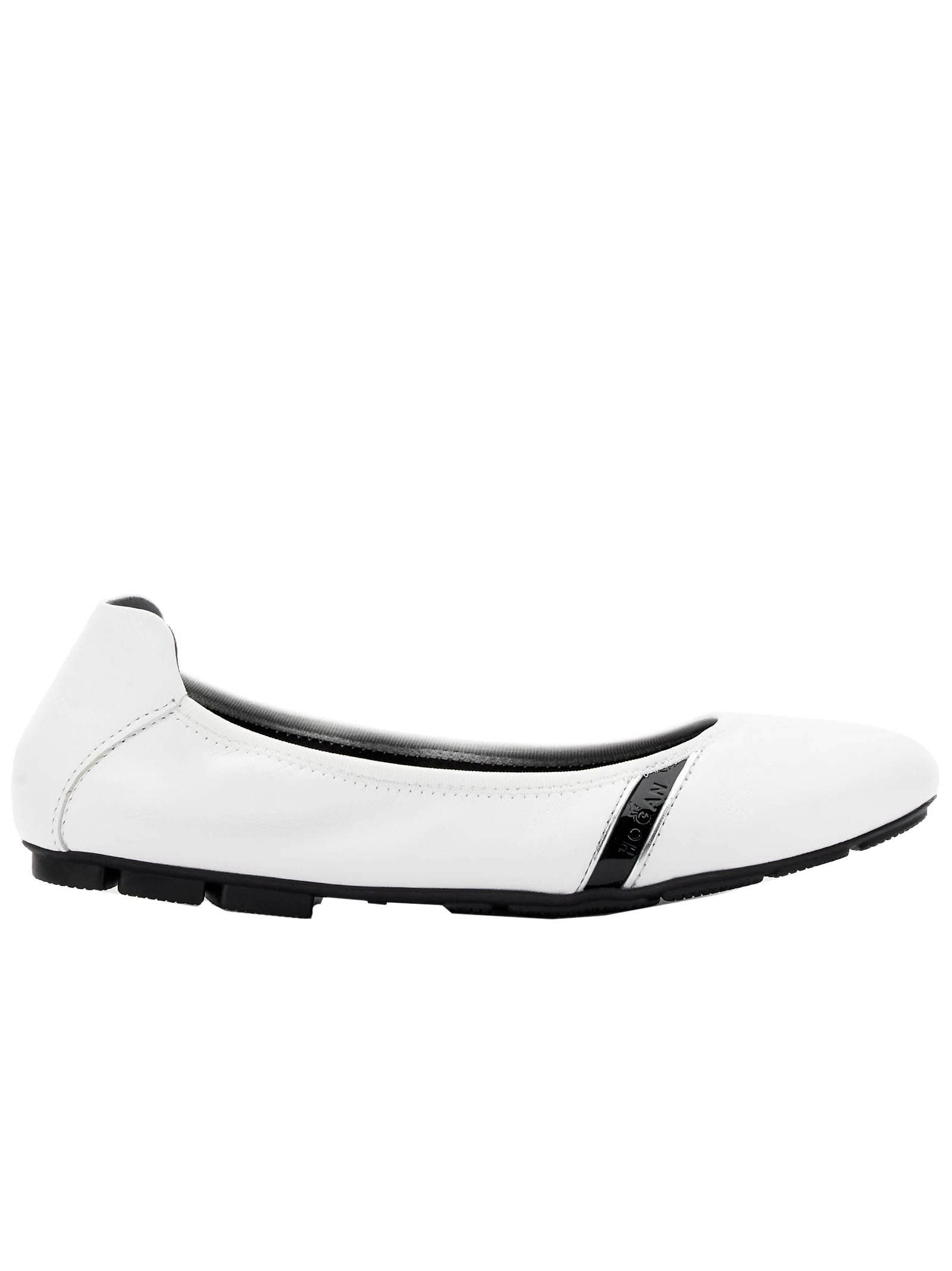 Hogan White Leather Ballet Shoes