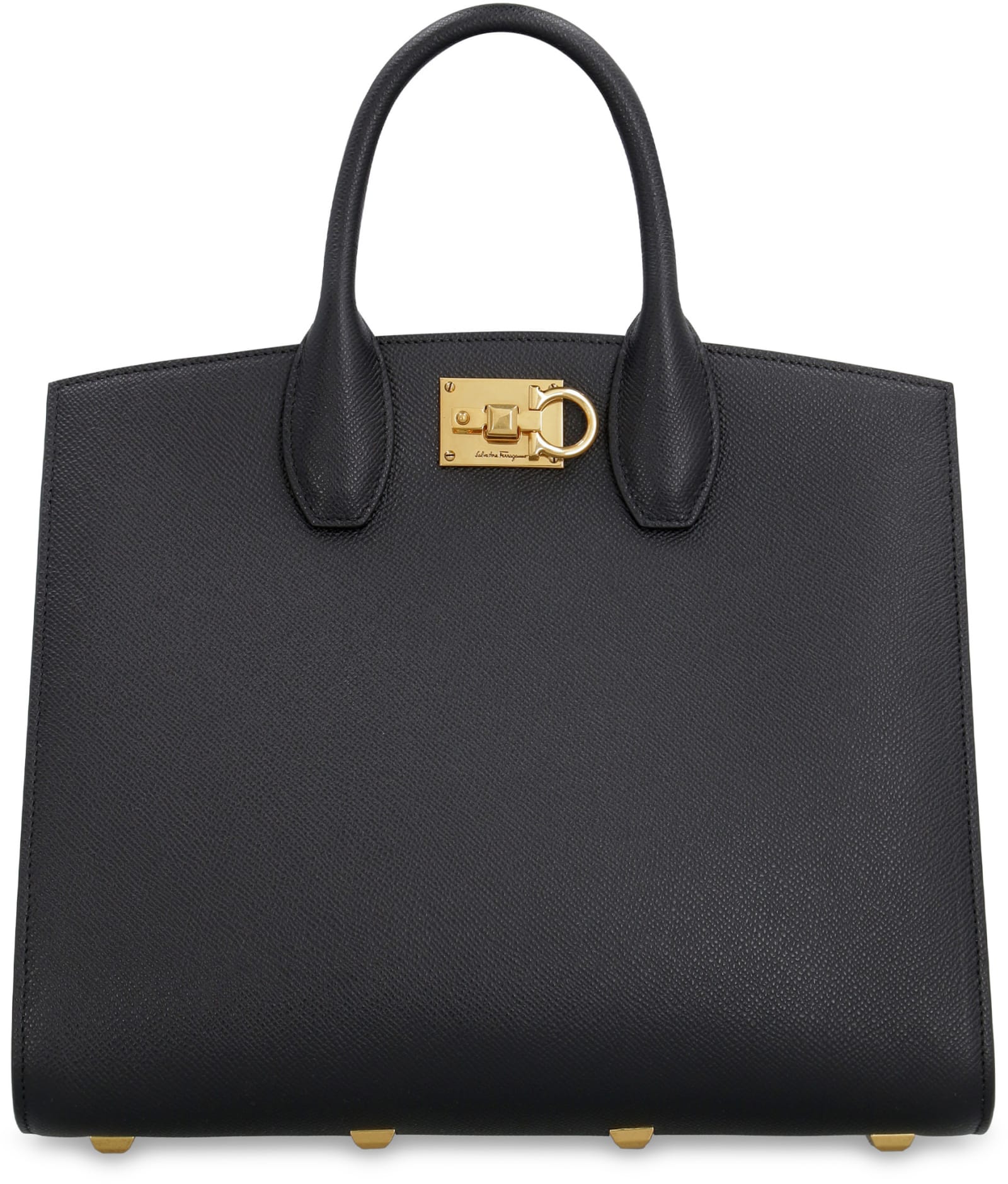 Shop Ferragamo The Studio Leather Handbag In Black