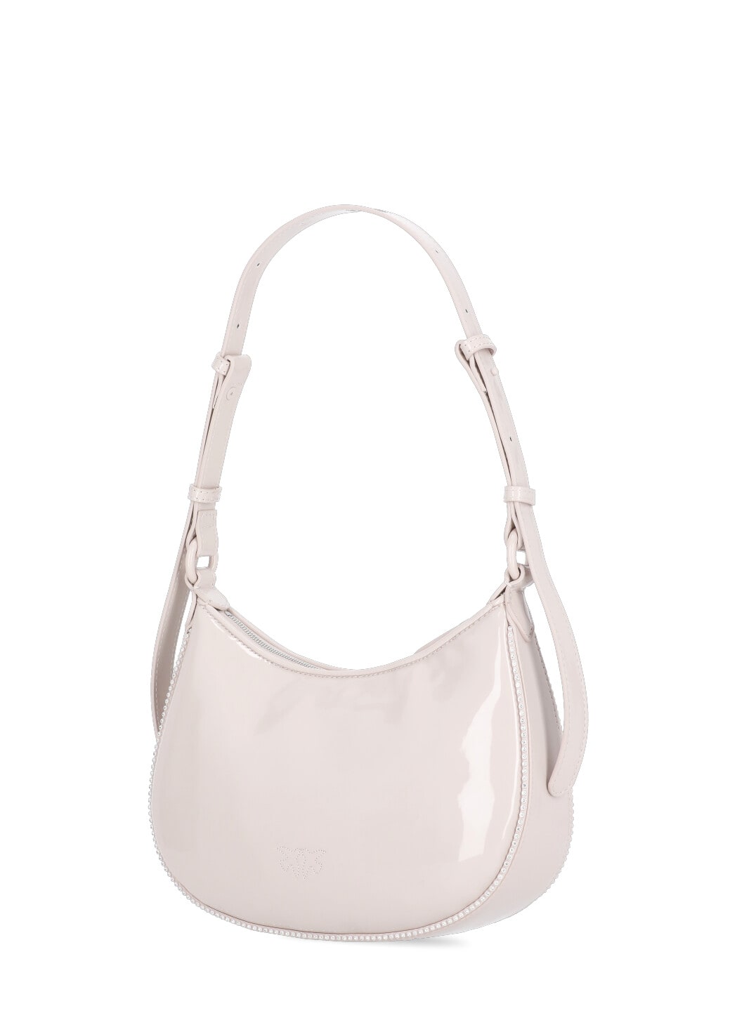 Shop Pinko Mini Love Half Moon Bag In Pink