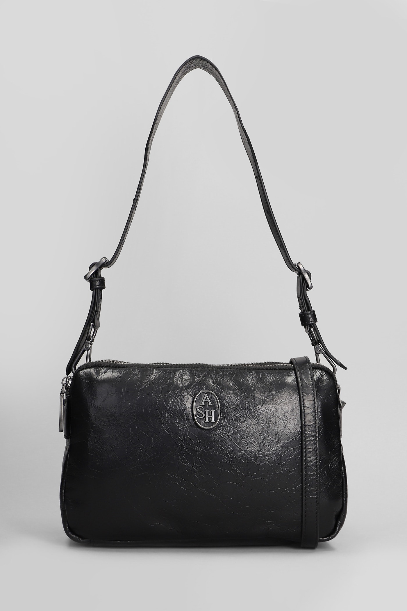 Scoopbis Shoulder Bag In Black Leather