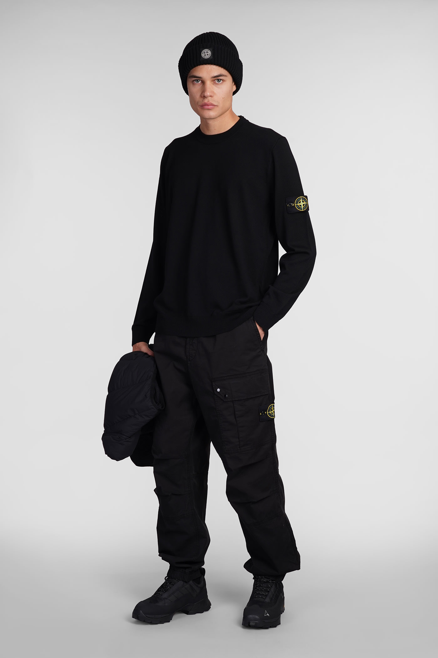 Shop Stone Island Knitwear In Black Wool