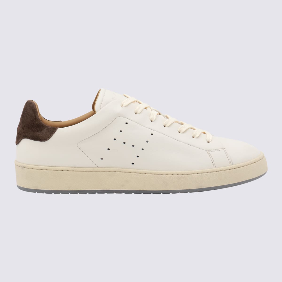 Shop Hogan White Leather Sneakers