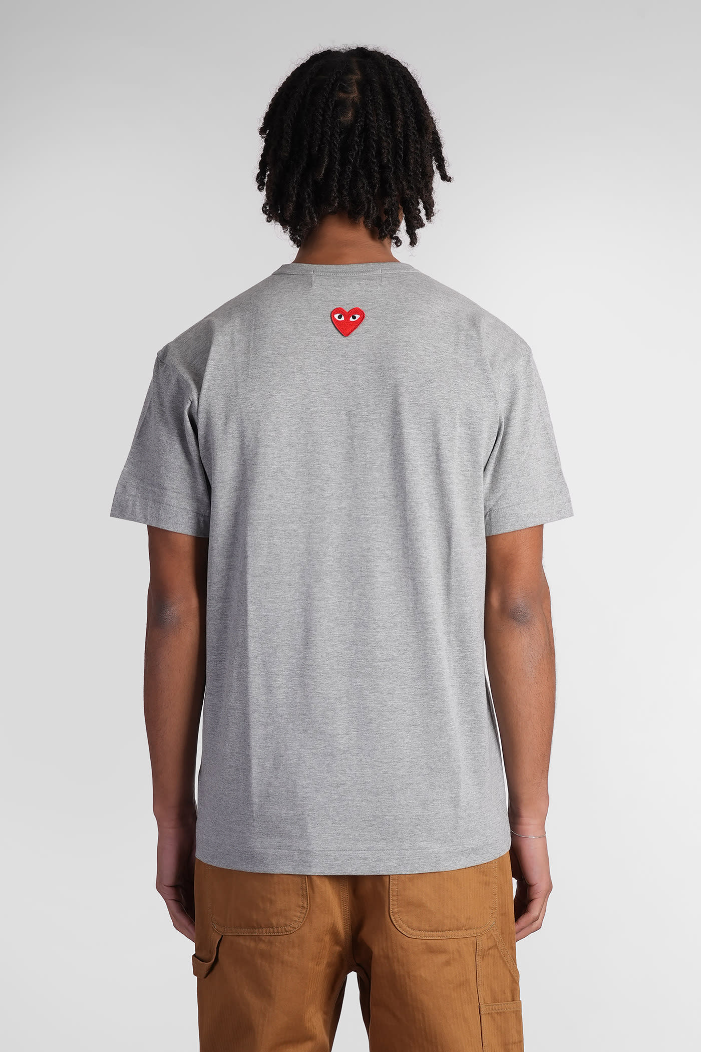 Comme Des Garçons Play T-shirt In Grey Cotton In Grey