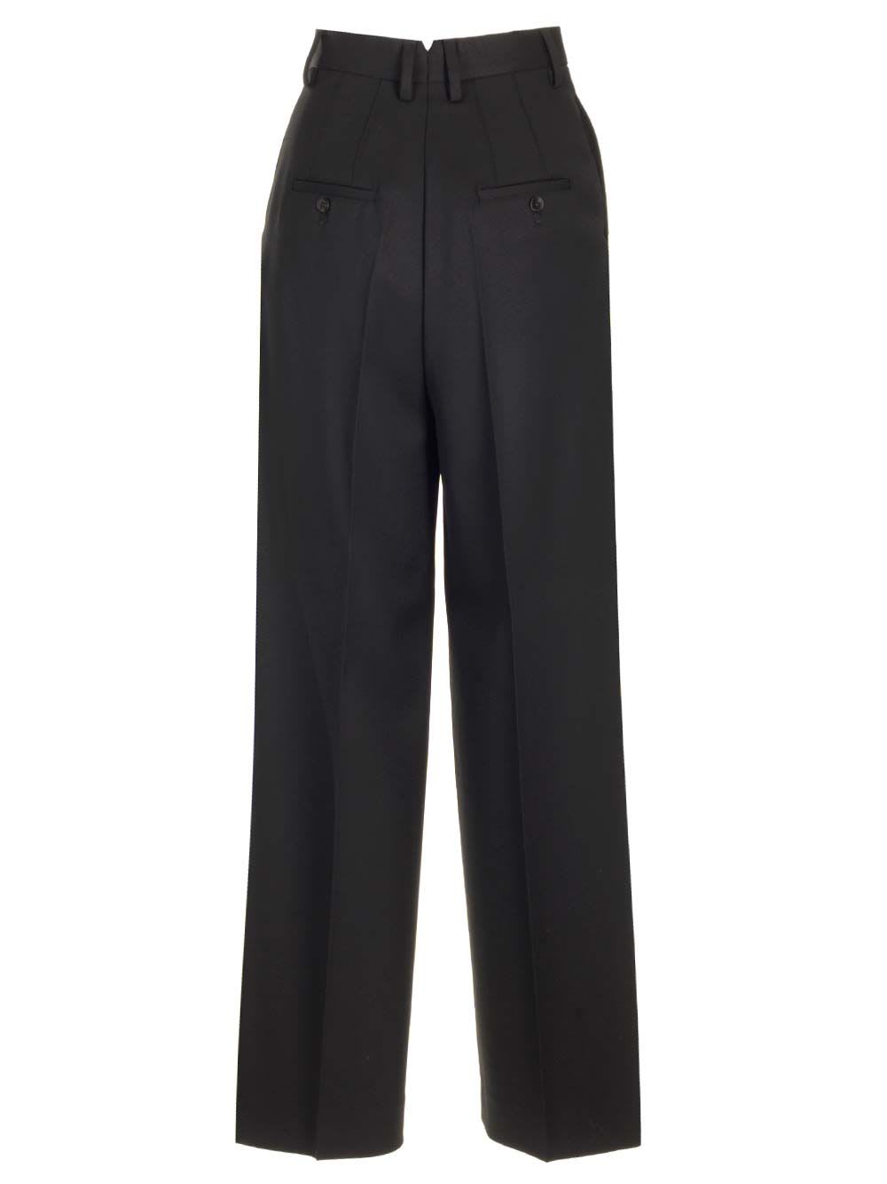 Shop Ami Alexandre Mattiussi Wide Leg Trousers In Black