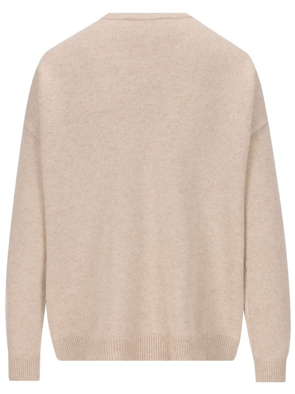 Shop Max Mara Logo Embellished Knitted Jumper In Neutro