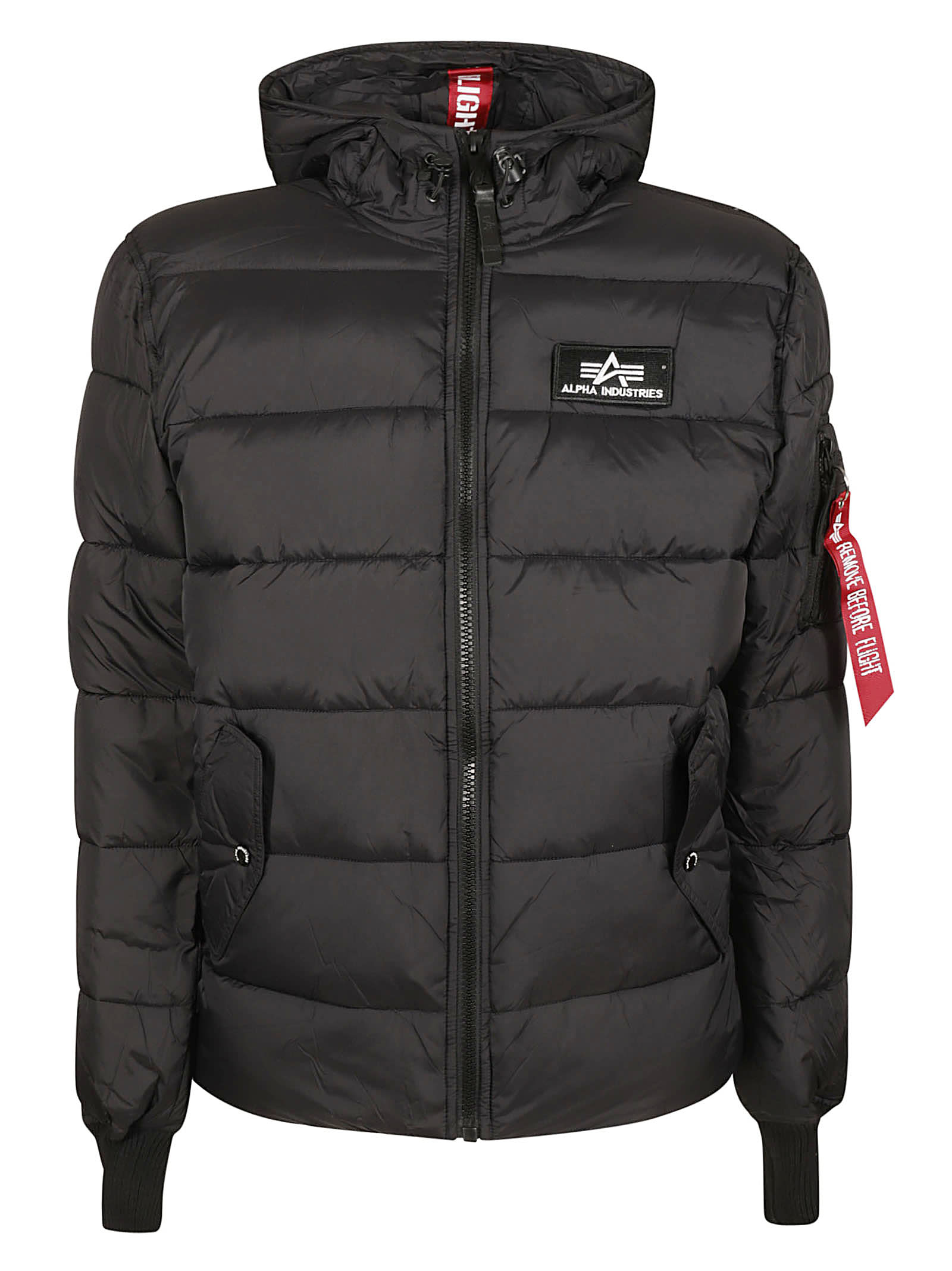 Alpha Industries Logo Patch Padded Jacket In Black