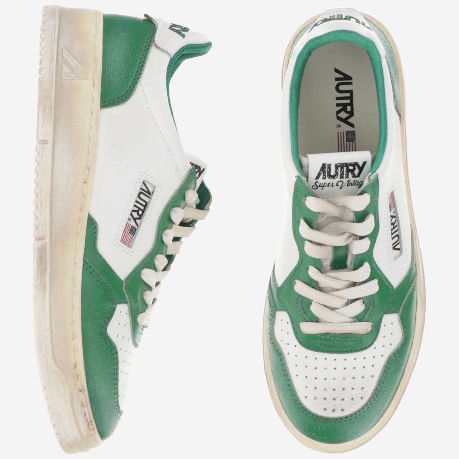 Shop Autry Super Vintage Color-block Sneakers In Green