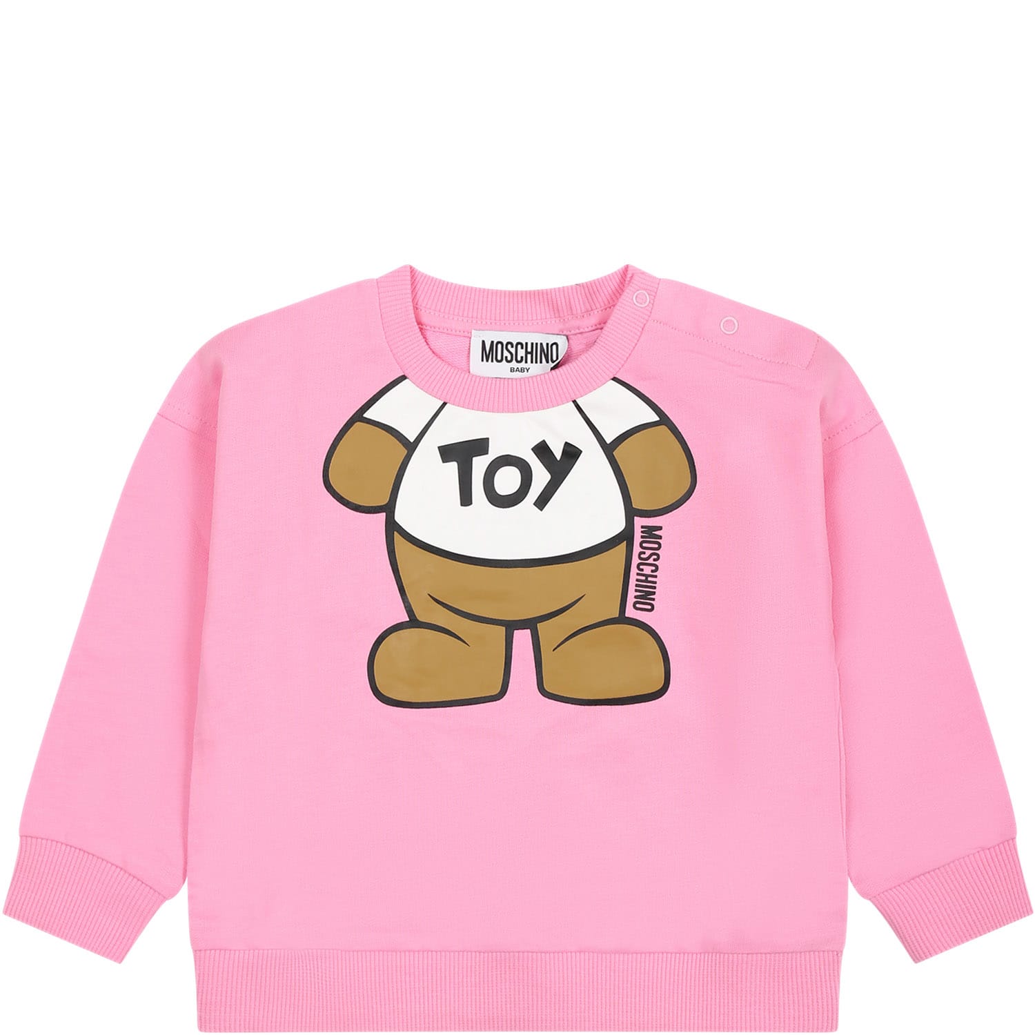 Moschino Kids' Pink Sweatshirt For Baby Girl With Teddy Bear