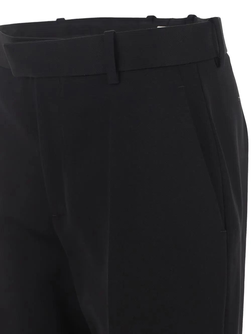 Shop Bottega Veneta Sart Grain De Poudre Trousers In Black