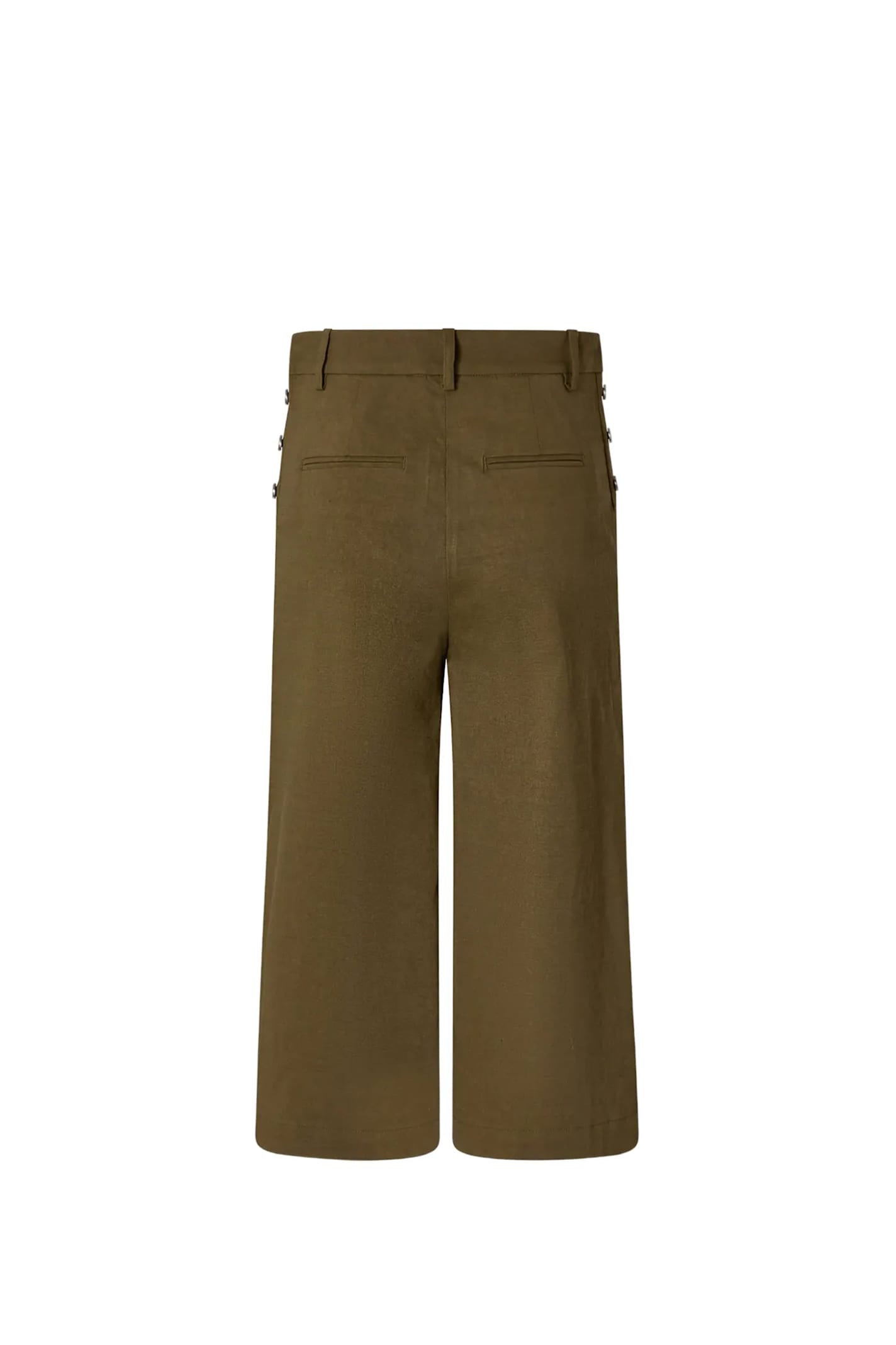 Pinko Buttoned Wide-leg Linen Bermuda Shorts