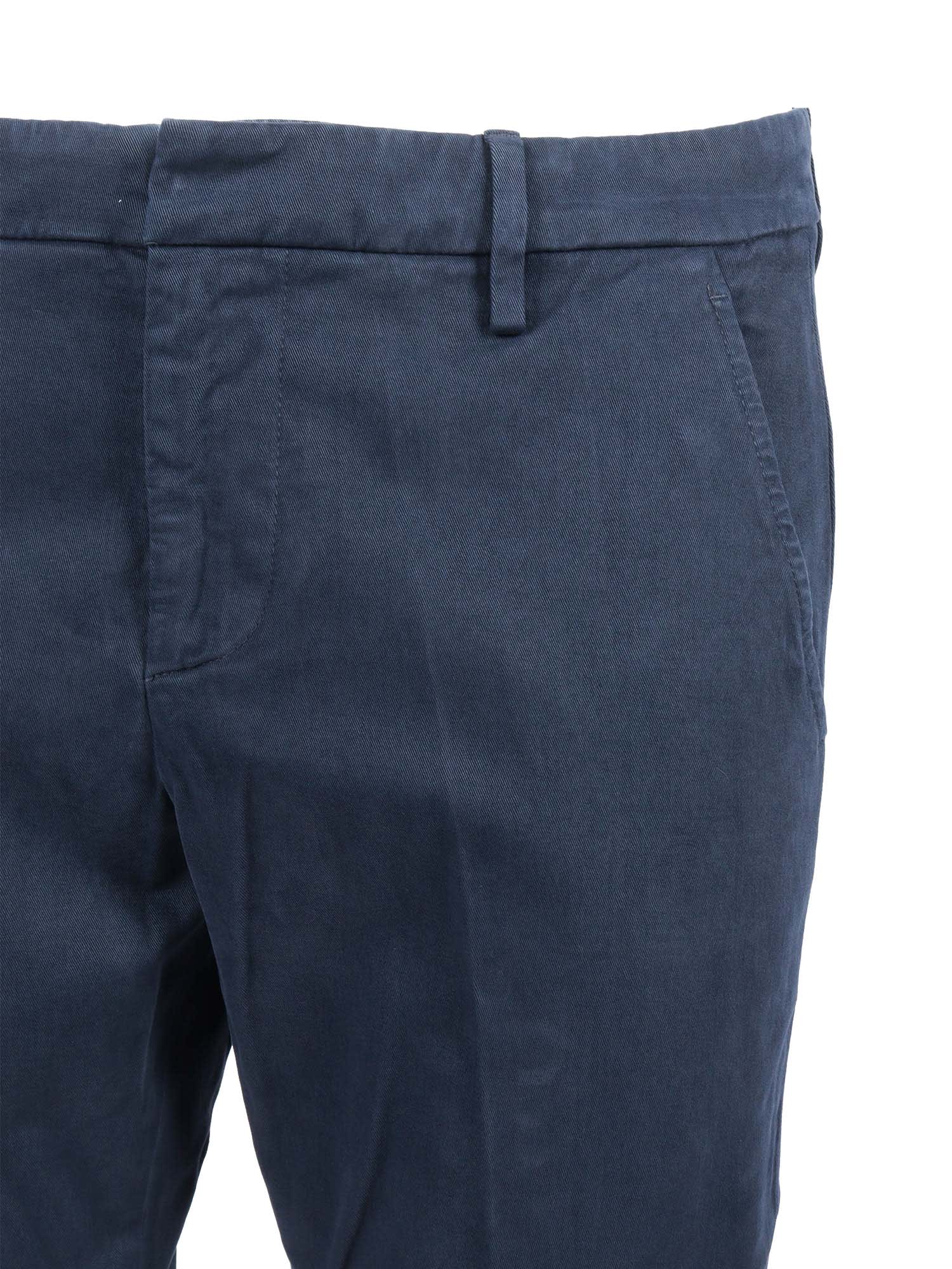 Dondup Gaubert Slim-fit In Gabardina Stretch Mano Calda Tinto In Capo Trousers In Blue