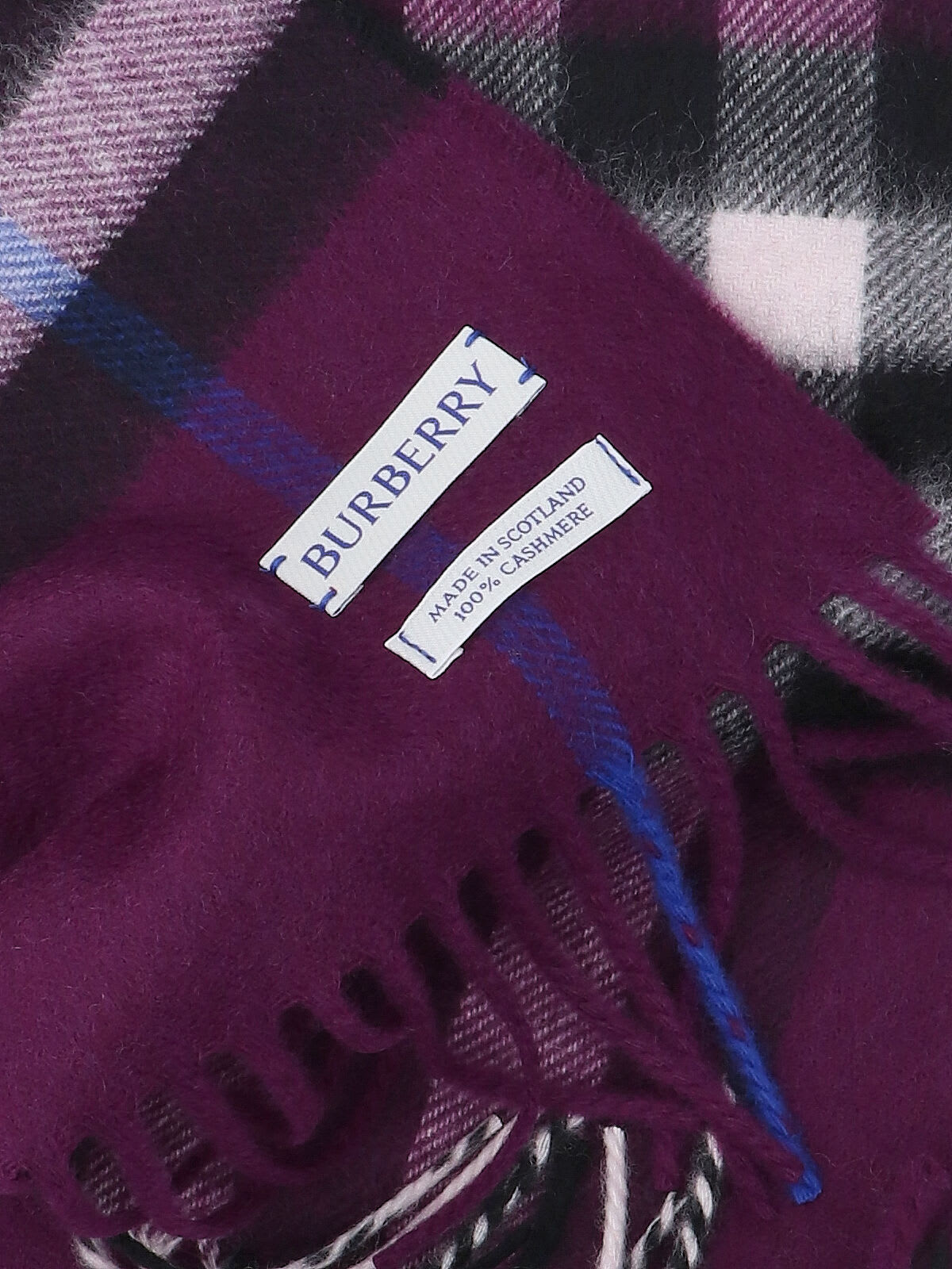 Burberry Check Scarf In Purple