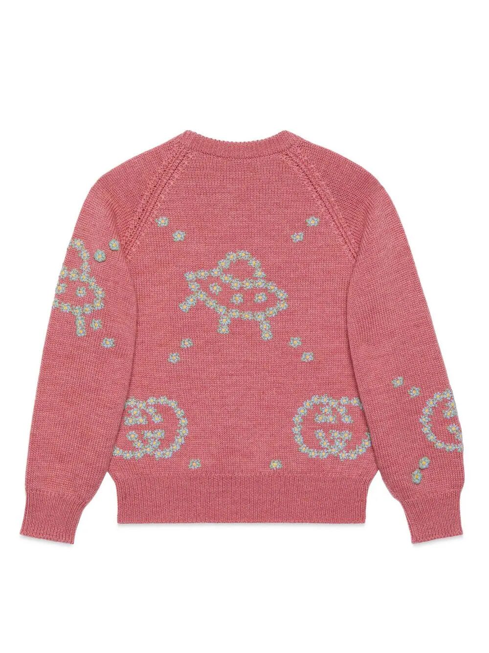 Shop Gucci Crew Neck Sweater In Dark Rose Mix