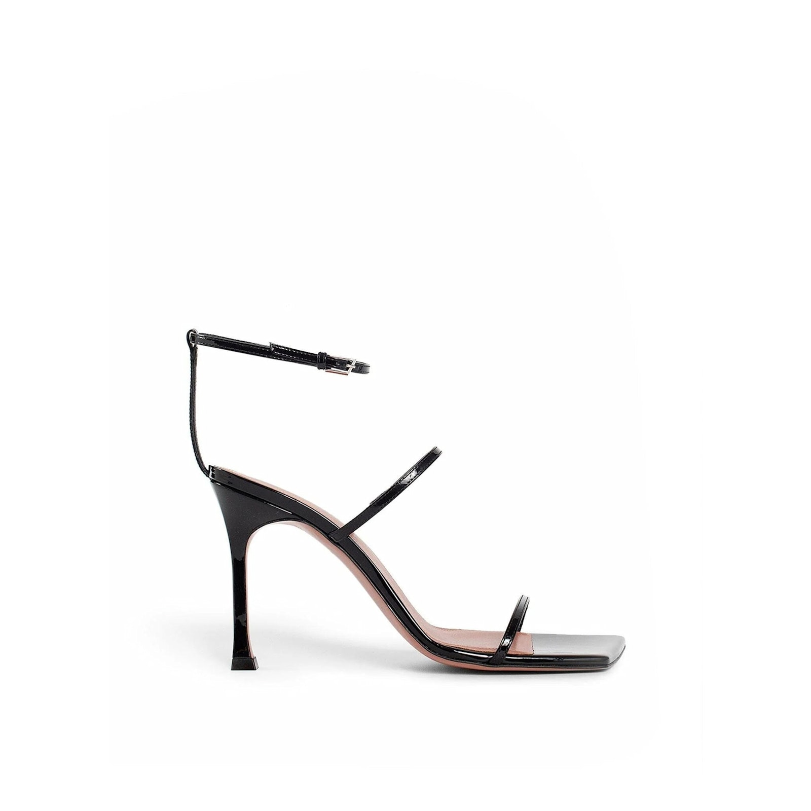 Amina Muaddi Black Patent Calf Leather Maya Sandals In Black