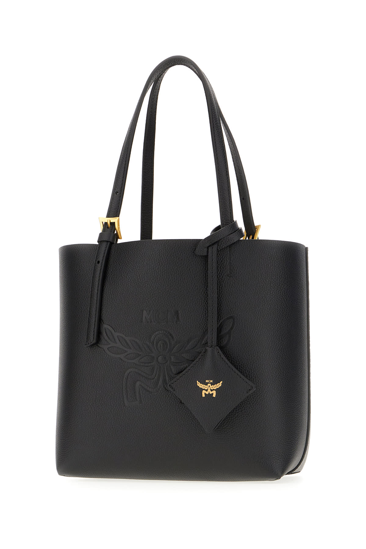 Shop Mcm Black Leather Himmel Shopping Bag In Bk