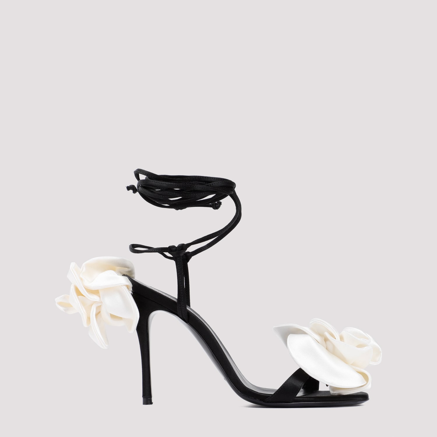 Shop Magda Butrym Flower Sandals In Black