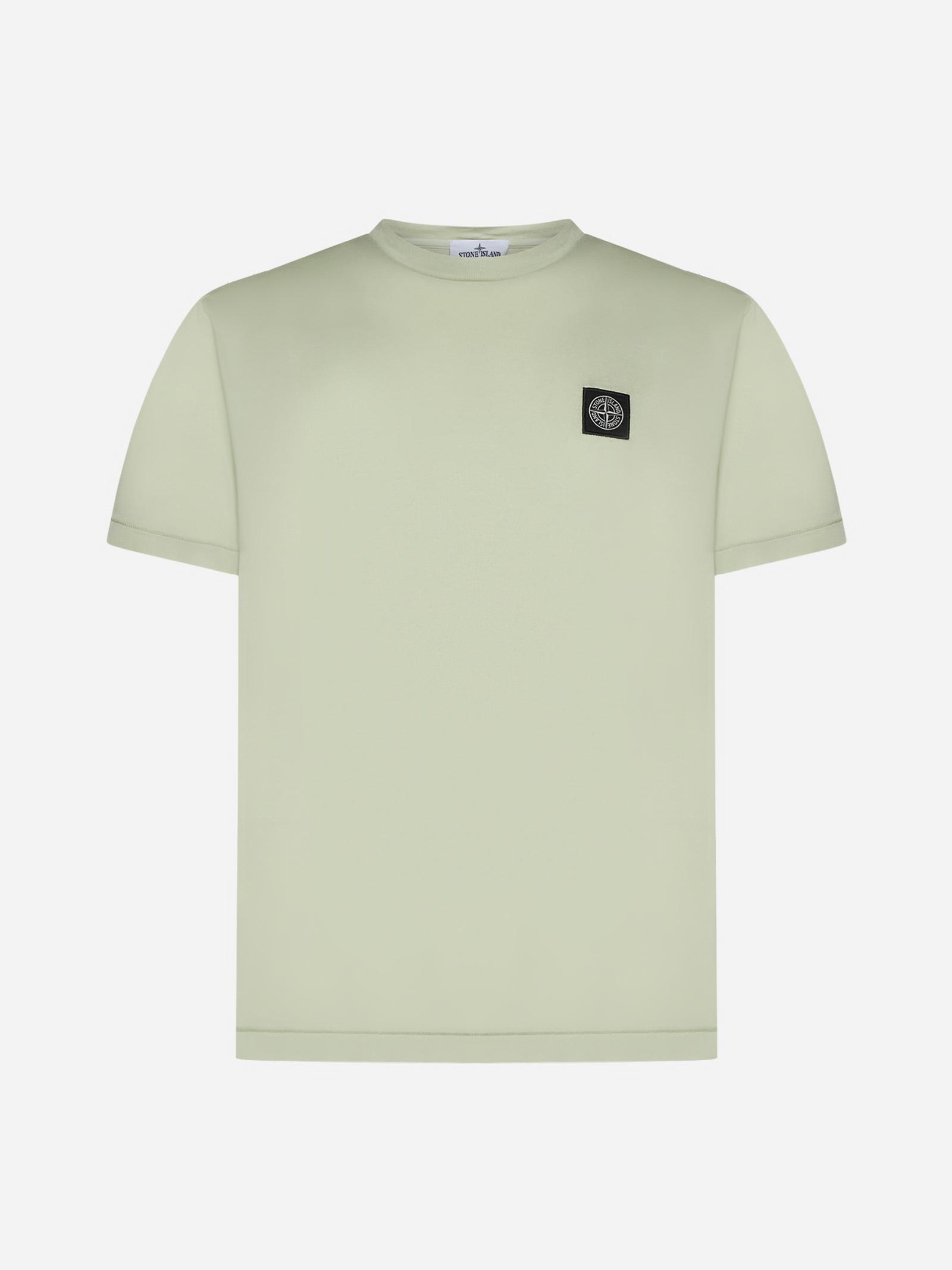 Shop Stone Island Logo-patch Cotton T-shirt In Multicolor