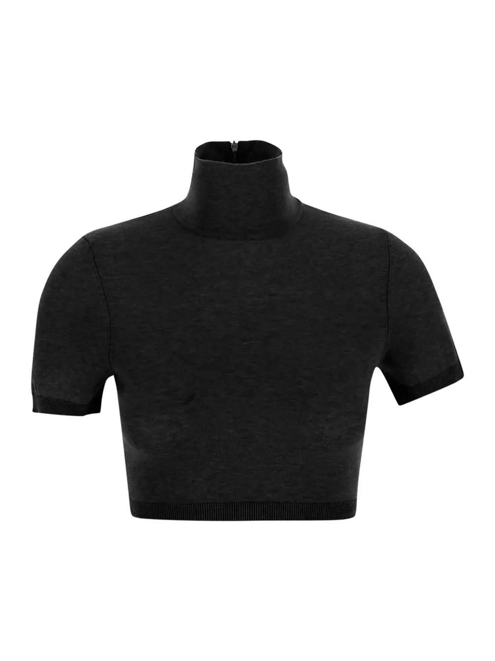 MAX MARA AIRE CROPPED TURTLENECK KNIT TOP