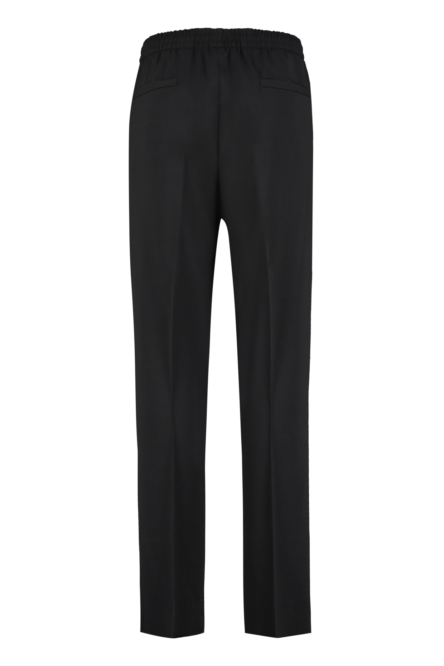 Shop Zegna Wool Blend Trousers In Black