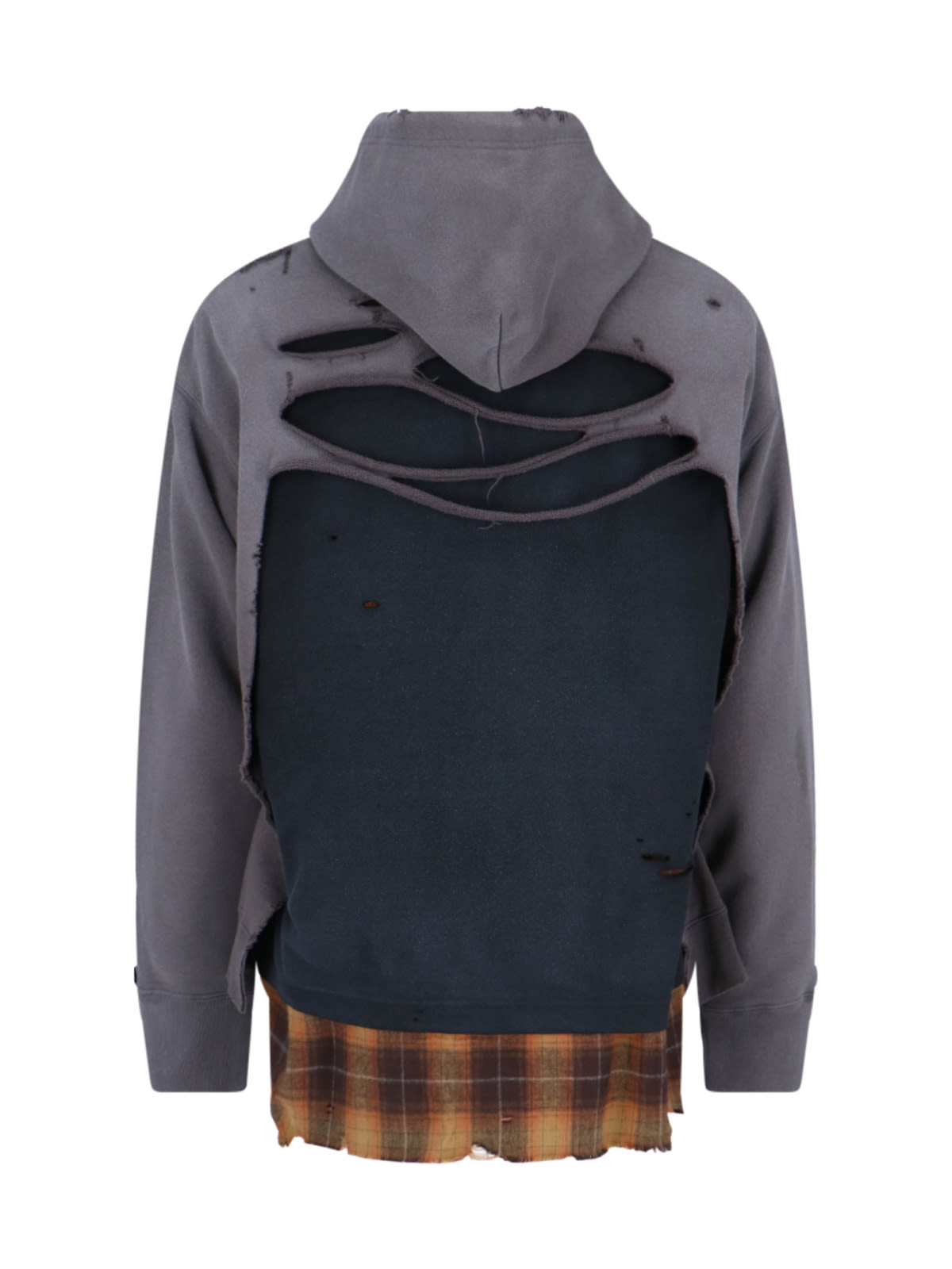 Shop Miharayasuhiro Triple Layered Hoodie In Gray