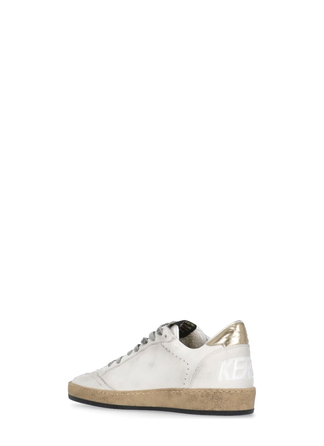 Golden Goose Leather Sneakers With Laminated Star And Heel Detail In White